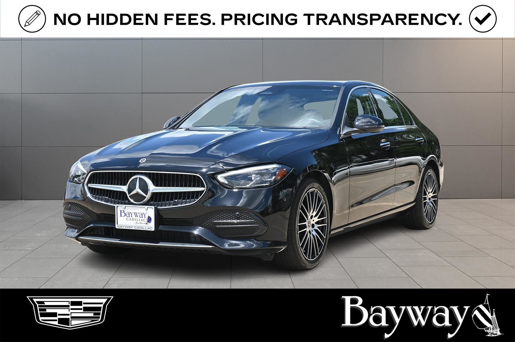 Black 2025 Mercedes-Benz C-Class Sedan Rear-Wheel Drive 9-Speed Automatic