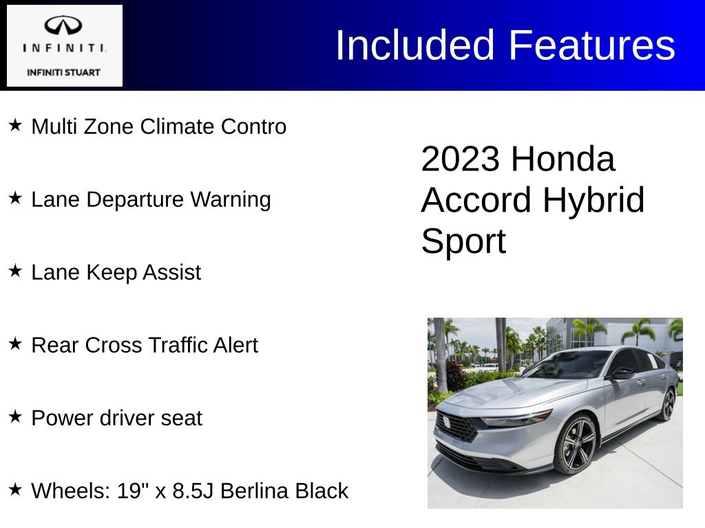 used 2023 Honda Accord Hybrid car, priced at $26,500