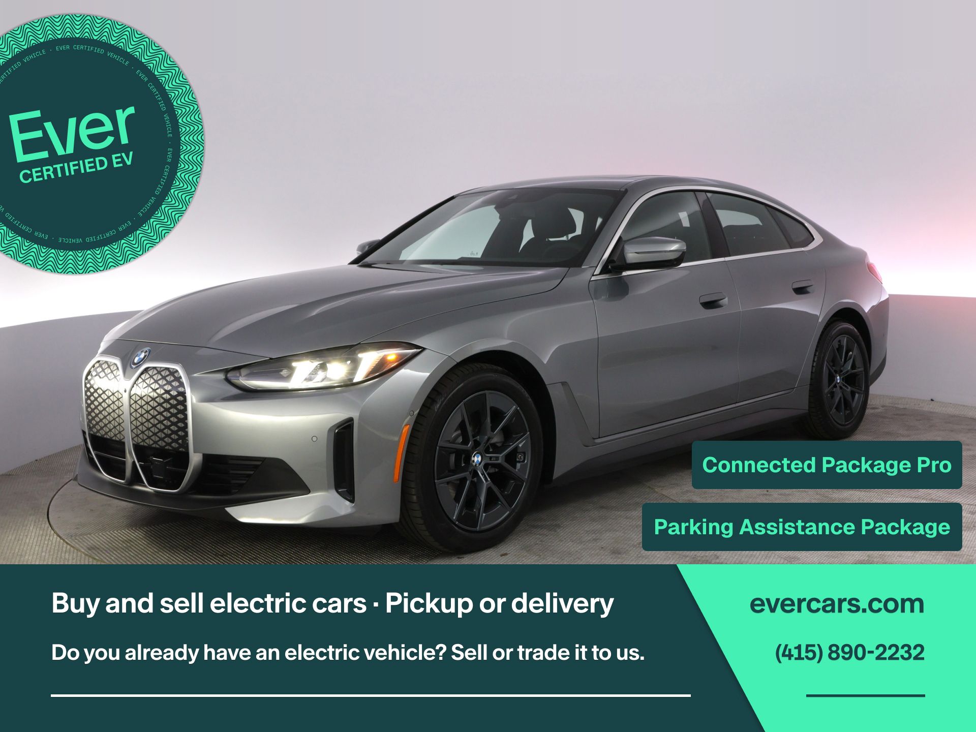 Gray (Skyscraper Grey Metallic) 2025 BMW i4 Sedan Rear-Wheel Drive Automatic