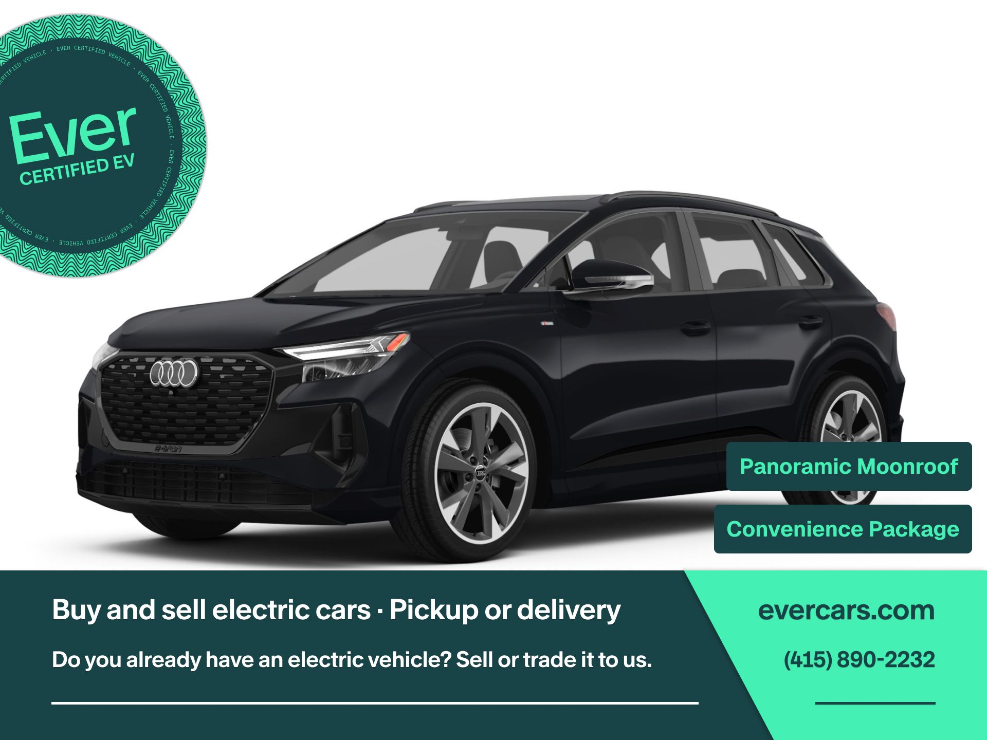 Black Metallic 2023 Audi Q4 e-tron SUV / Crossover All-Wheel Drive Automatic