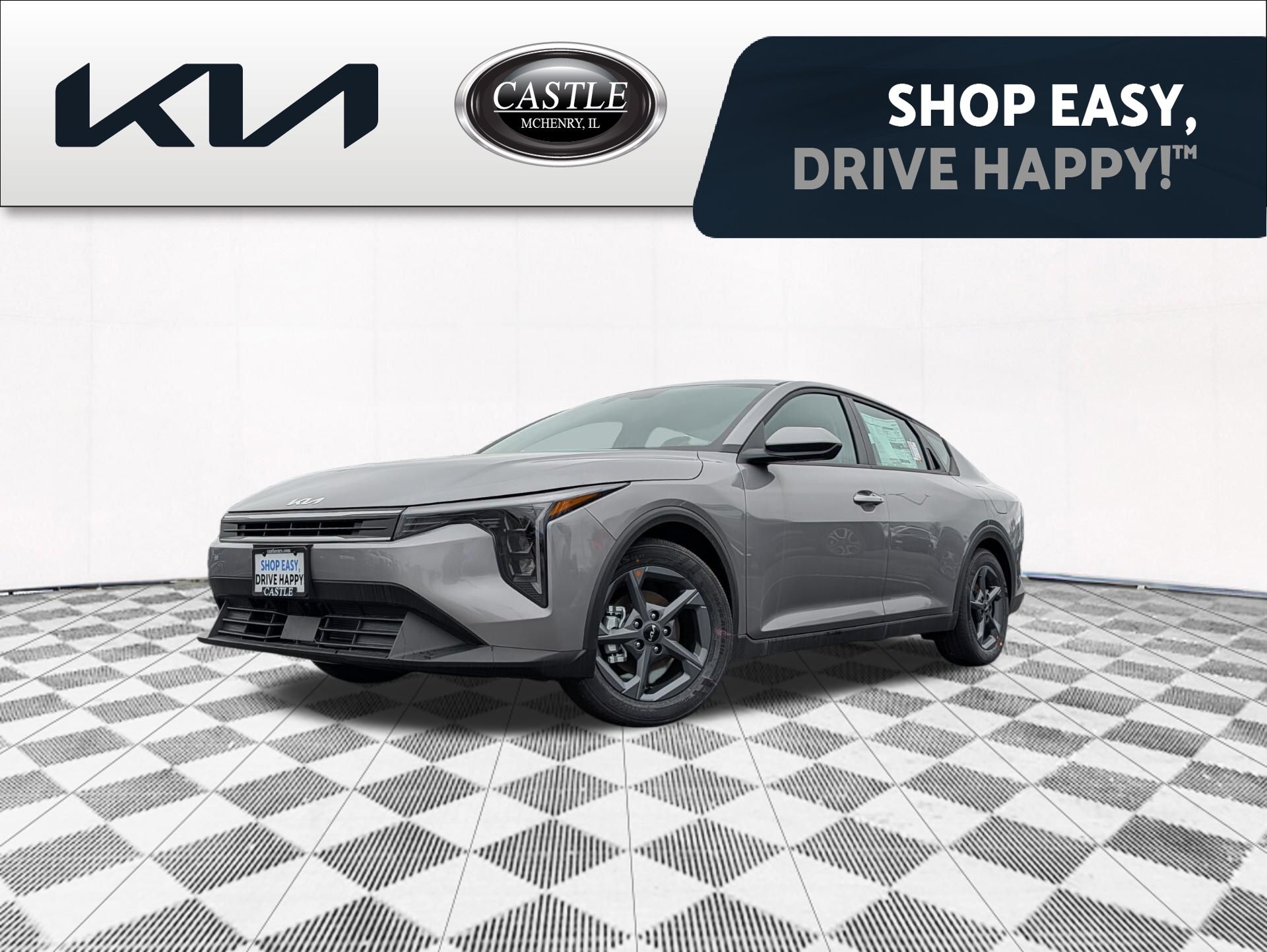 Steel Gray 2026 Kia K4 LXS FWD Sedan Front-Wheel Drive Continuously Variable Transmission