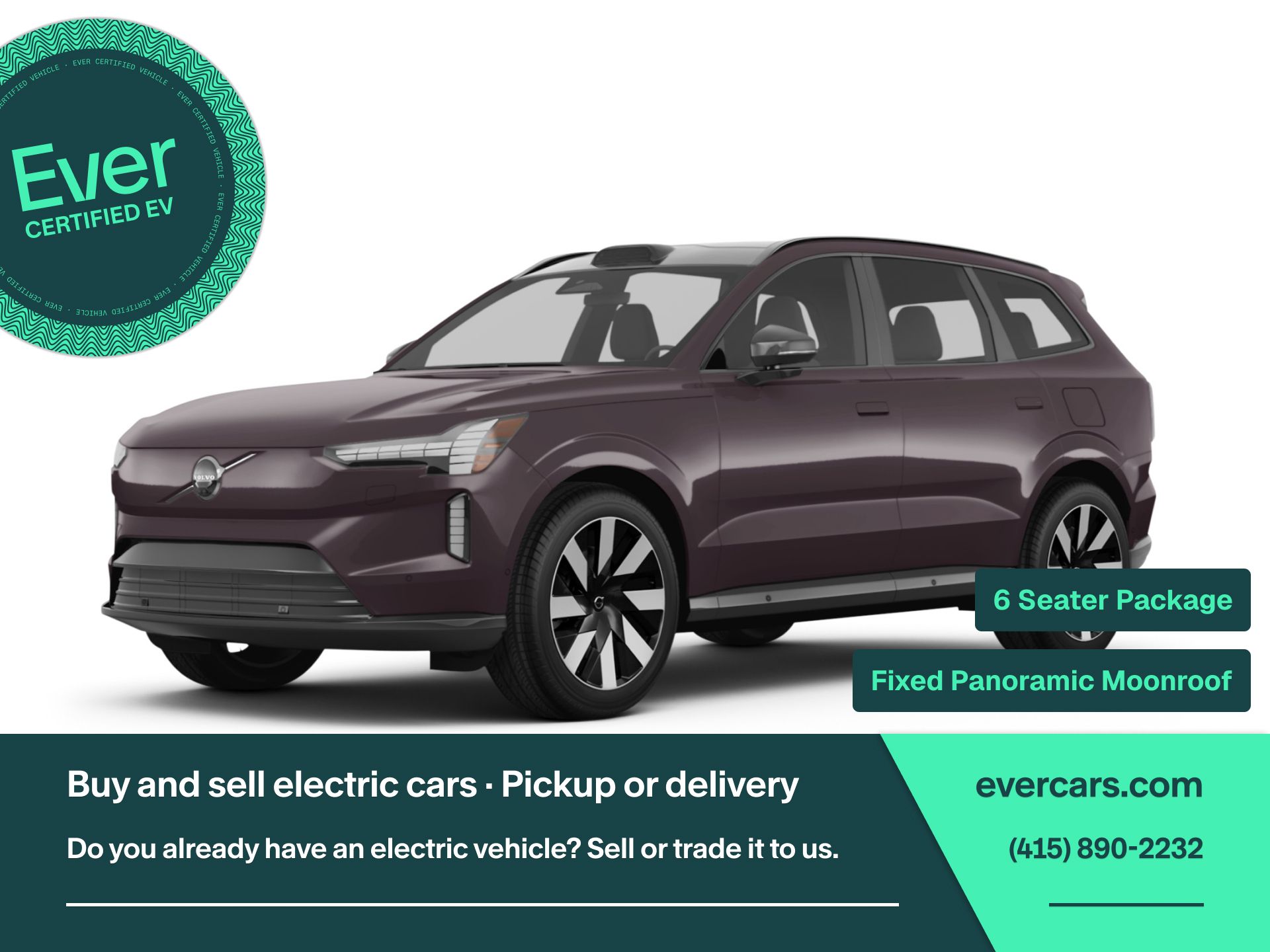 Mulberry 2025 Volvo EX90 Twin Plus 6-Passenger eAWD SUV / Crossover All-Wheel Drive 1-Speed Automatic