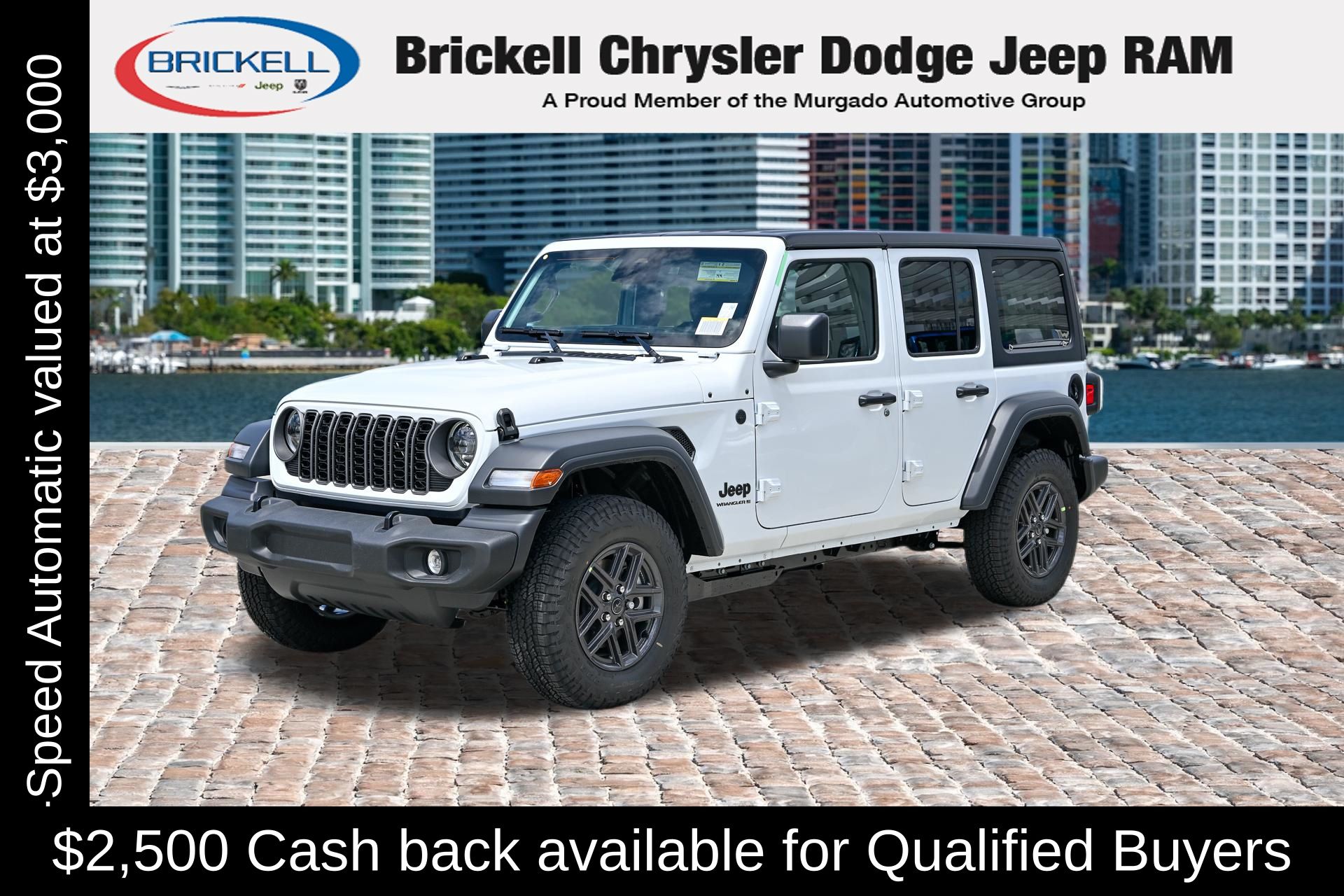 Bright White Clearcoat 2026 Jeep Wrangler Sport S 4-Door 4WD SUV / Crossover Four-Wheel Drive 8-Speed Automatic