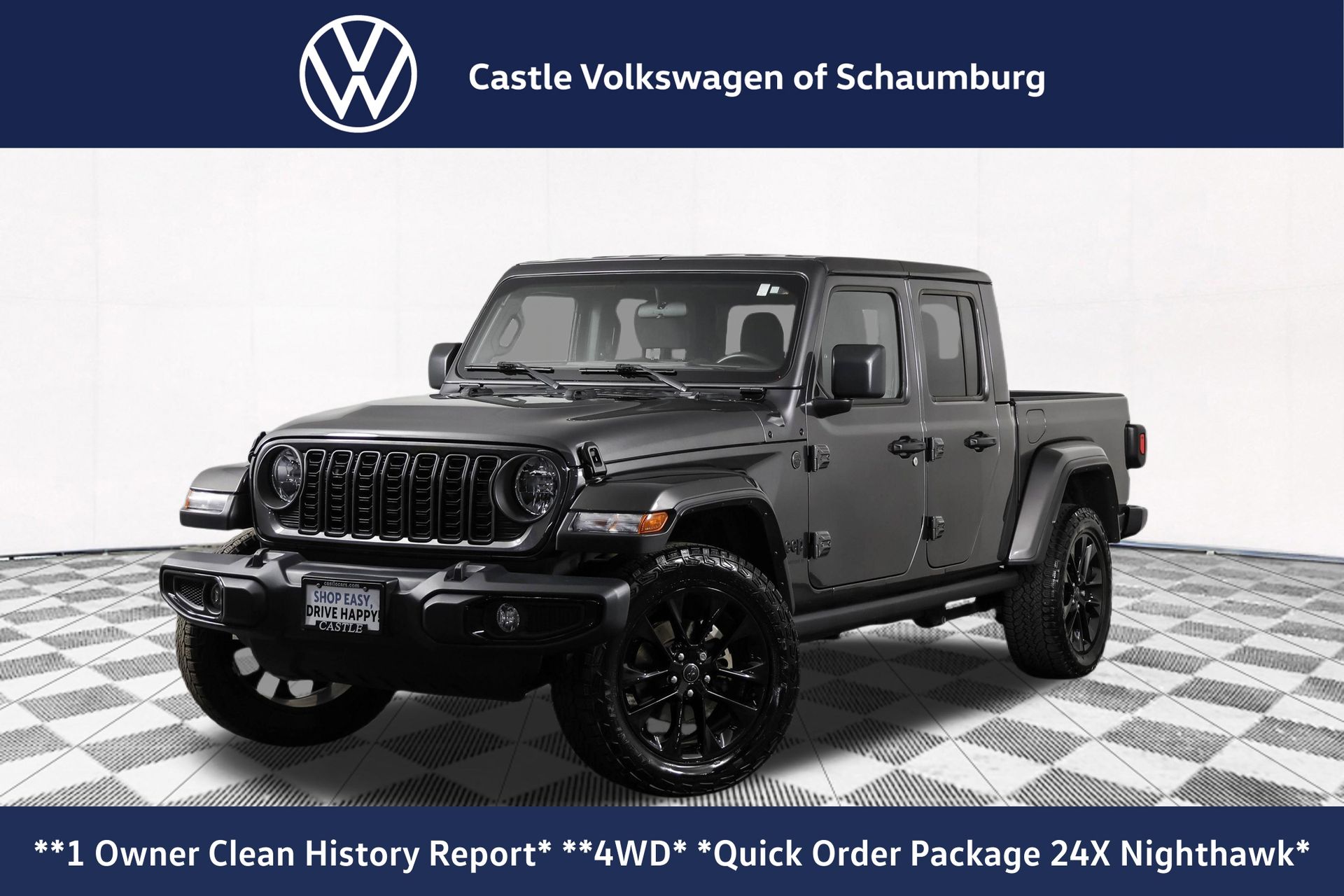 Gray (Granite Crystal Metallic Clearcoat) 2024 Jeep Gladiator Pickup Truck Four-Wheel Drive 8-Speed Automatic