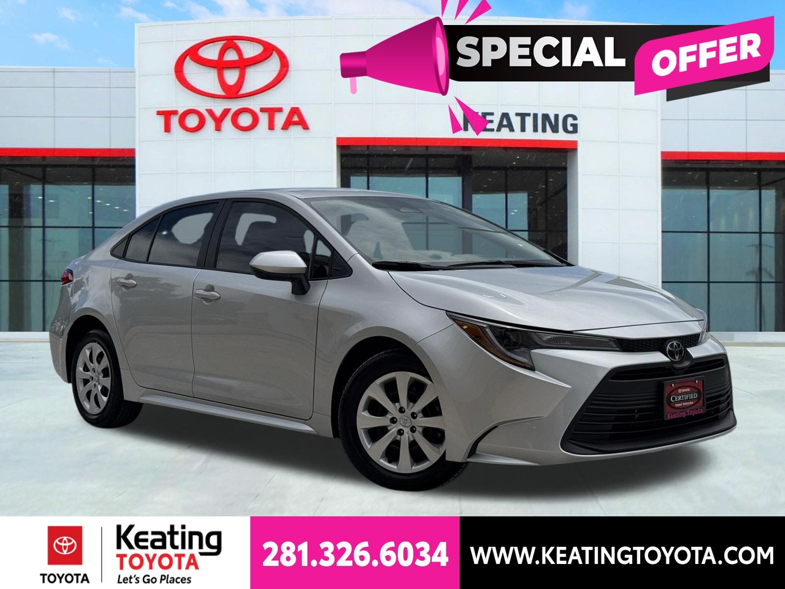 Classic Silver Metallic 2025 Toyota Corolla Sedan Front-Wheel Drive Continuously Variable Transmission