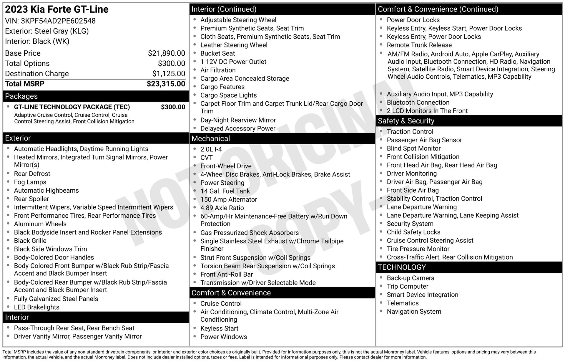 2023 KIA FORTE - Image 3