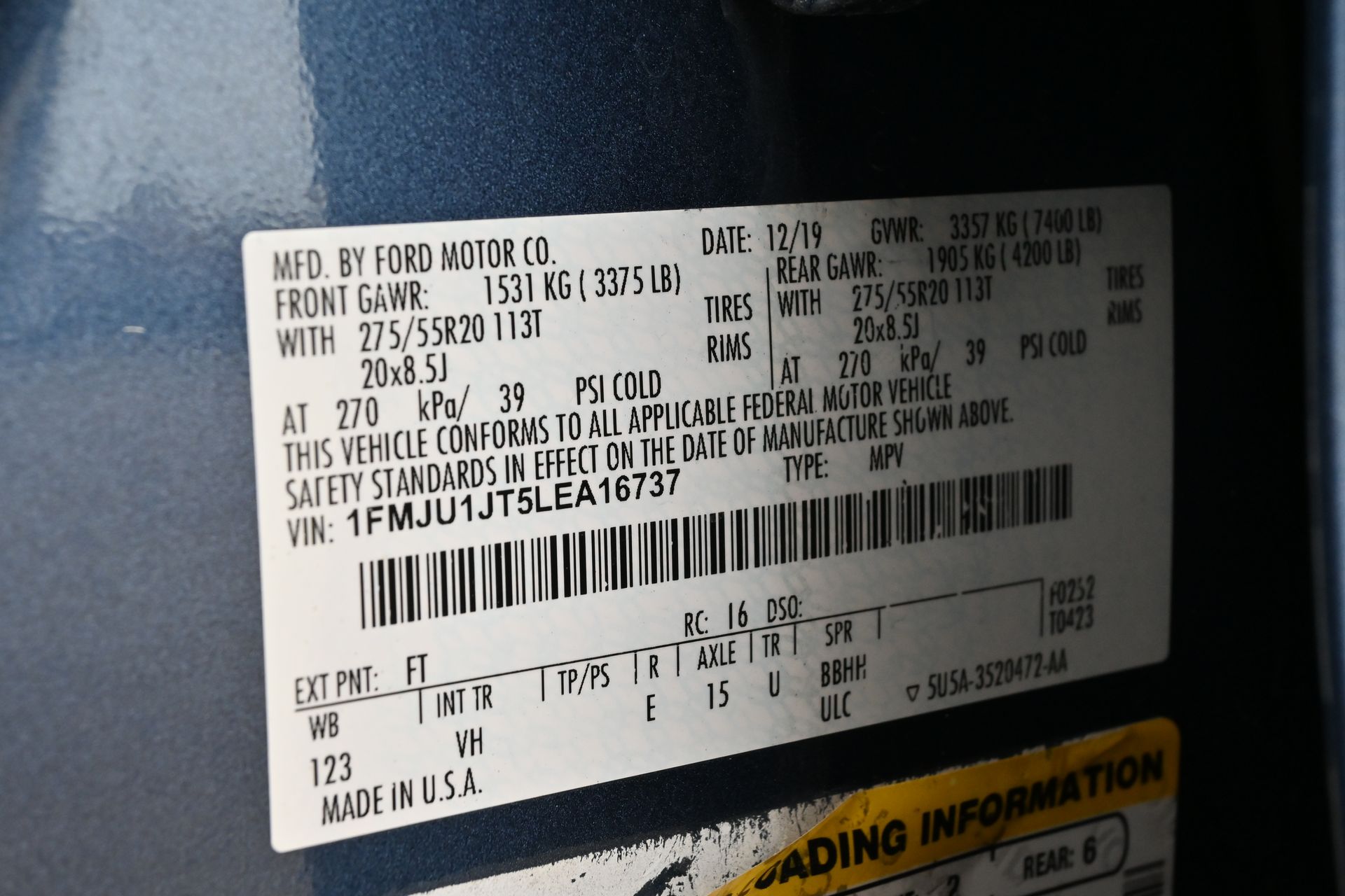 2020 Ford Expedition XLT Blue at Cook Ford