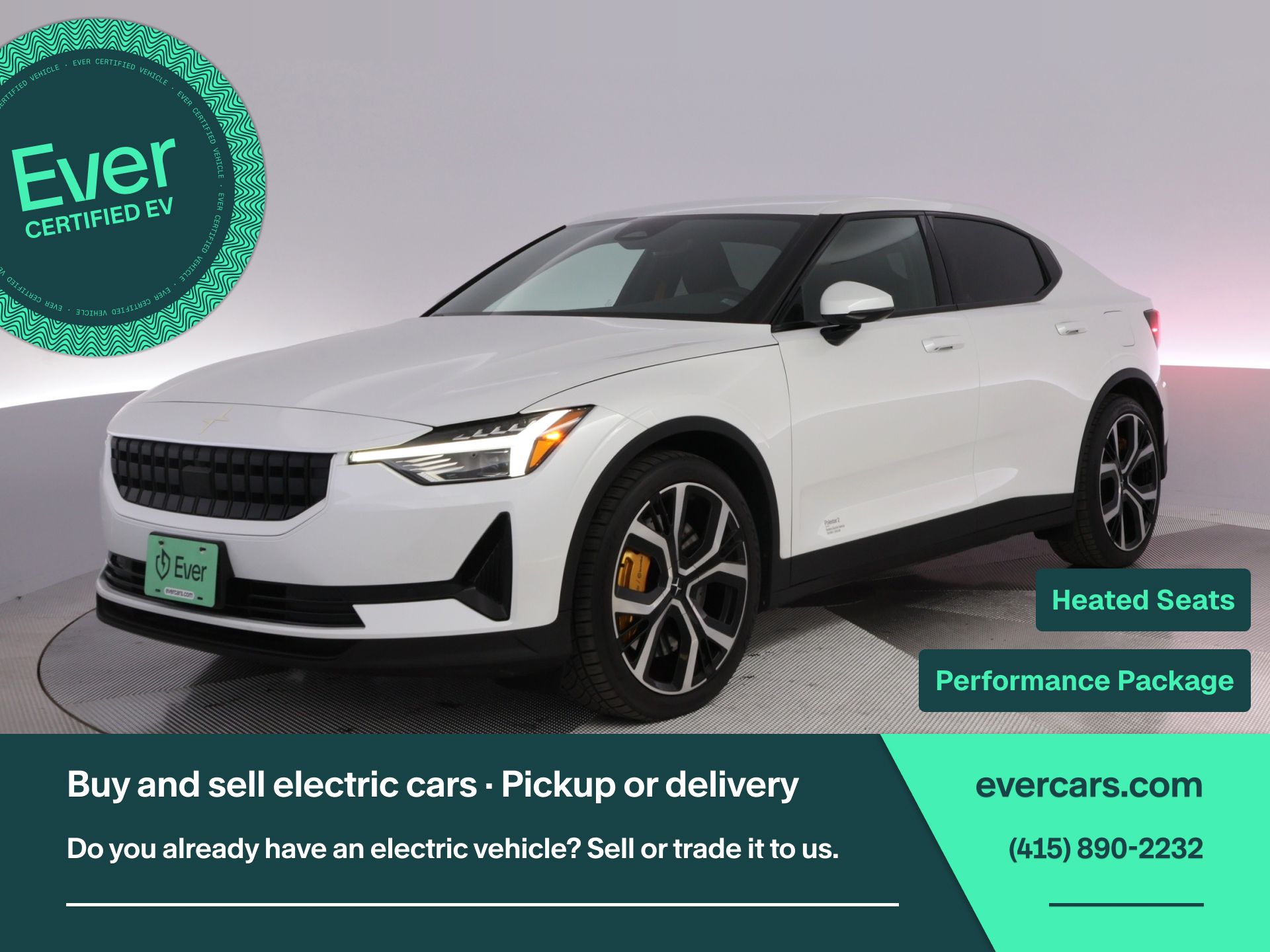 White (Snow) 2022 Polestar 2 Sedan All-Wheel Drive 1-Speed Automatic
