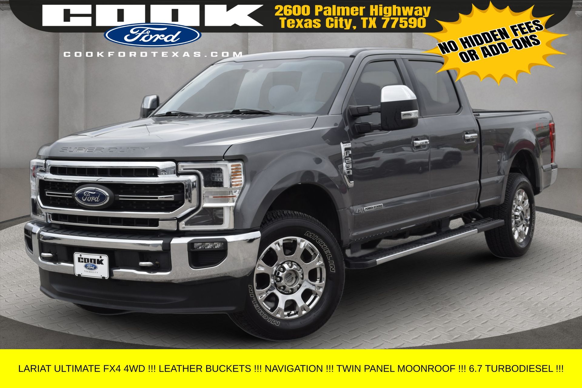 Carbonized Gray Metallic 2021 Ford F-250 Super Duty Lariat Crew Cab 4WD Pickup Truck Four-Wheel Drive Automatic