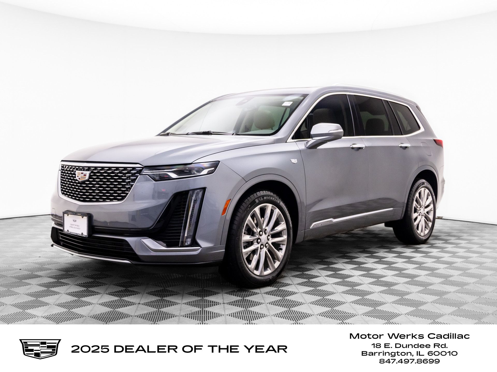 Gray (Satin Steel Metallic) 2022 Cadillac XT6 Premium Luxury AWD SUV / Crossover Four-Wheel Drive 9-Speed Automatic