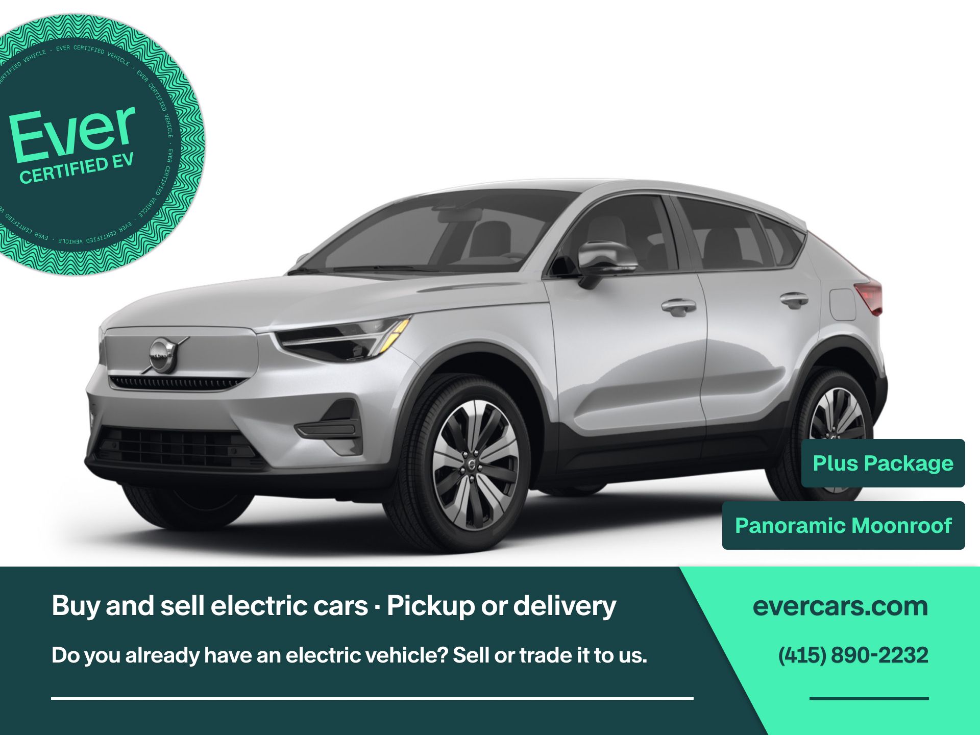 Silver 2023 Volvo C40 Recharge Twin Plus eAWD SUV / Crossover All-Wheel Drive 1-Speed Automatic