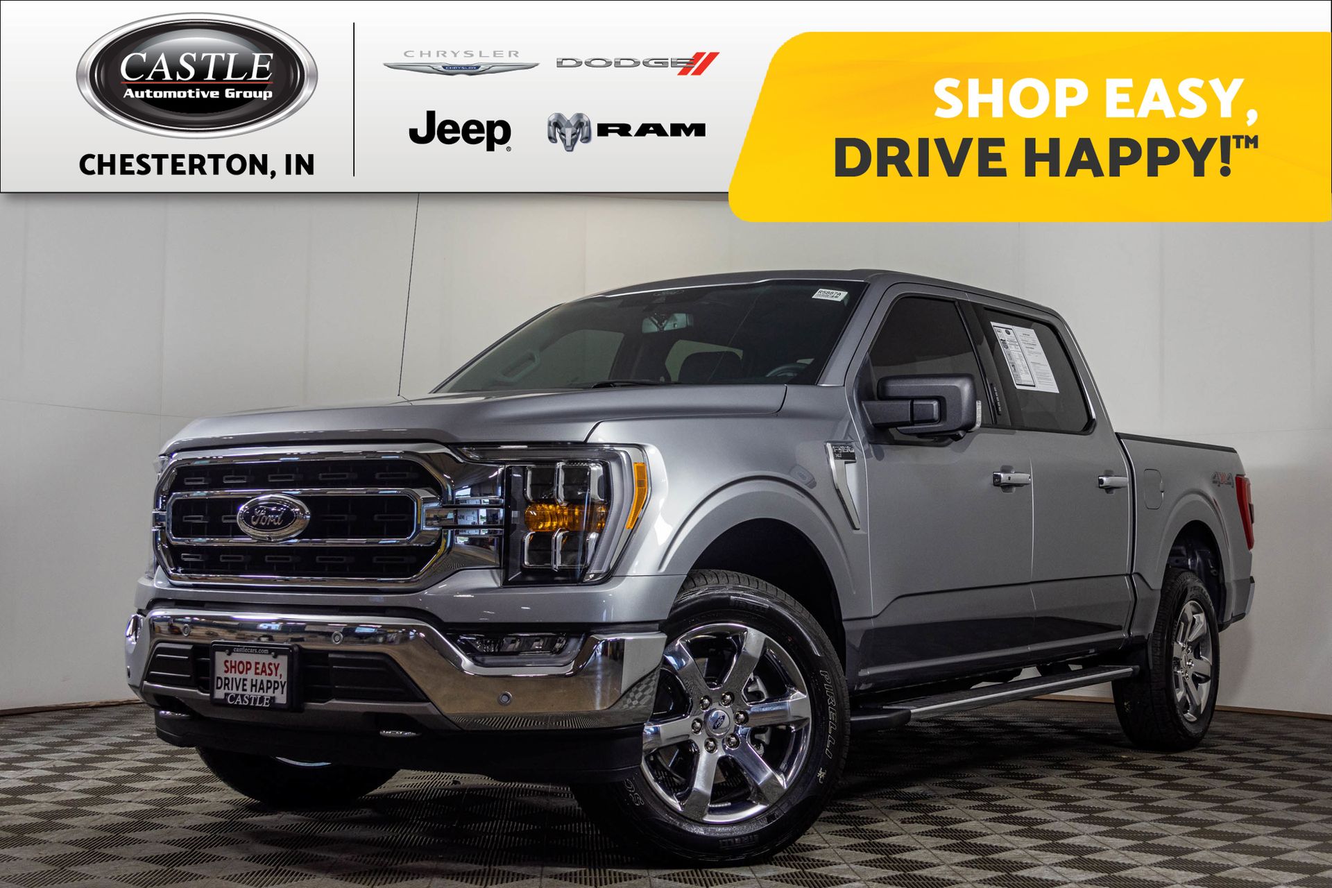 Silver 2021 Ford F-150 Pickup Truck Four-Wheel Drive Automatic