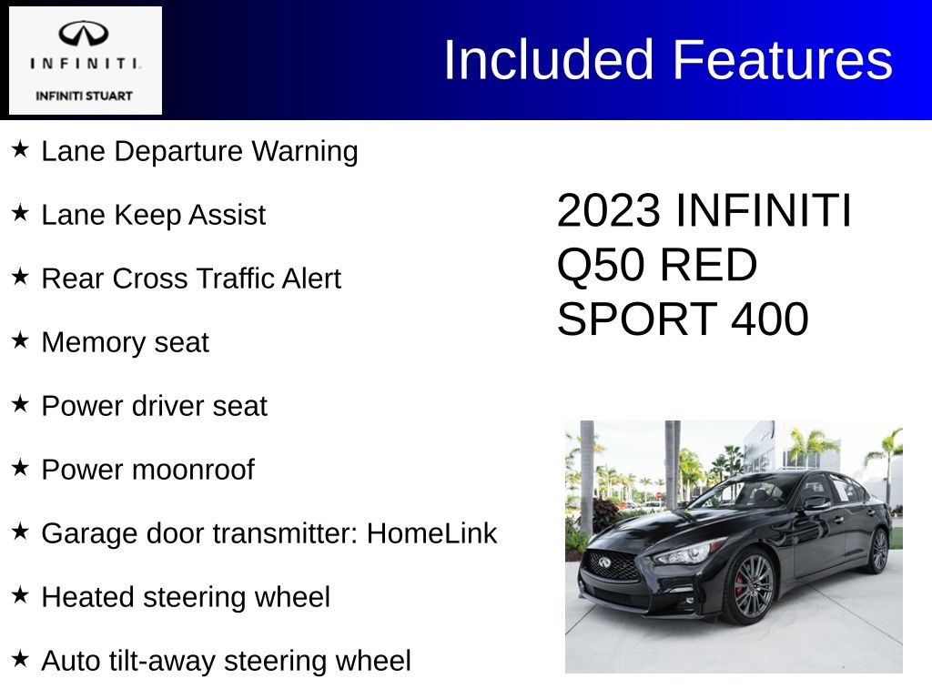 used 2023 INFINITI Q50 car, priced at $38,000