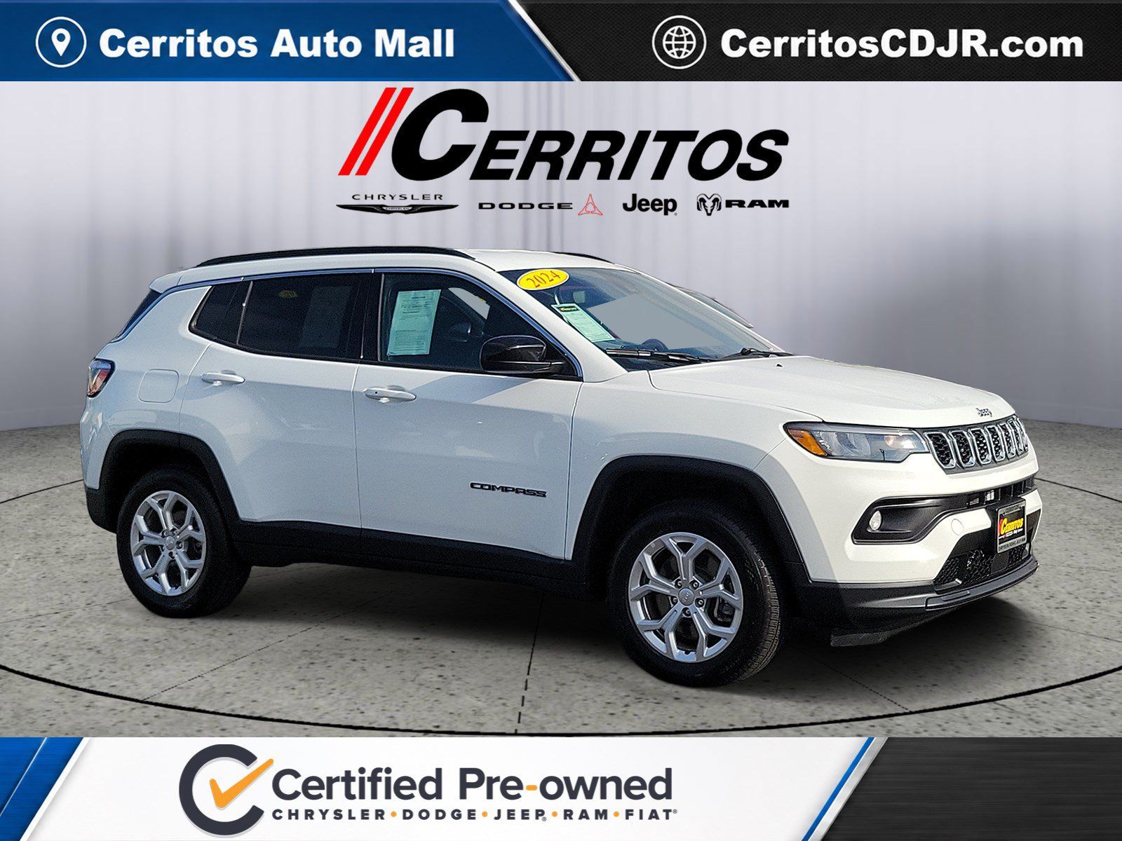 Bright White Clearcoat 2024 Jeep Compass SUV / Crossover Four-Wheel Drive 8-Speed Automatic