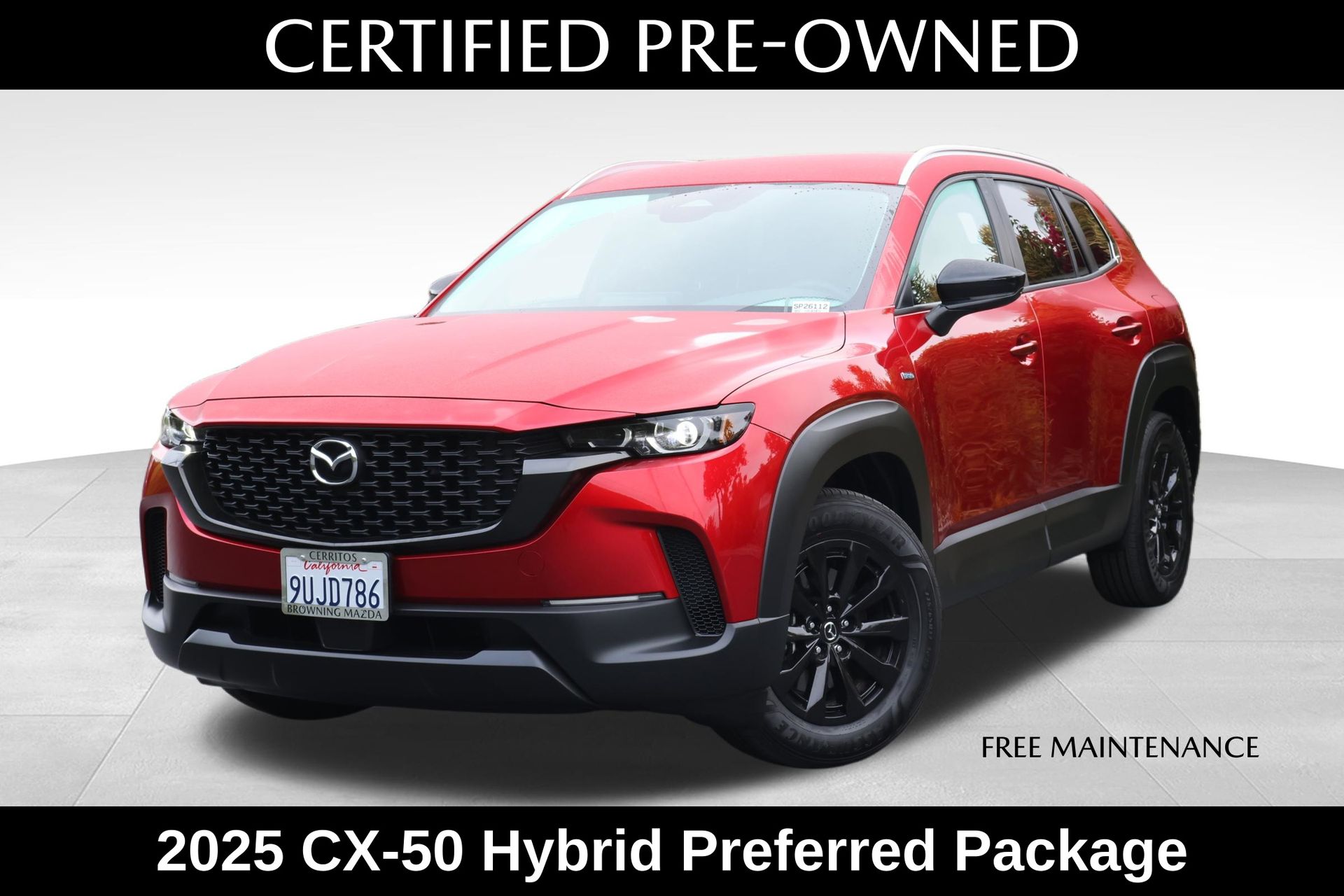 Soul Red Crystal Metallic 2025 Mazda CX-50 Hybrid Preferred AWD SUV / Crossover All-Wheel Drive Continuously Variable Transmission