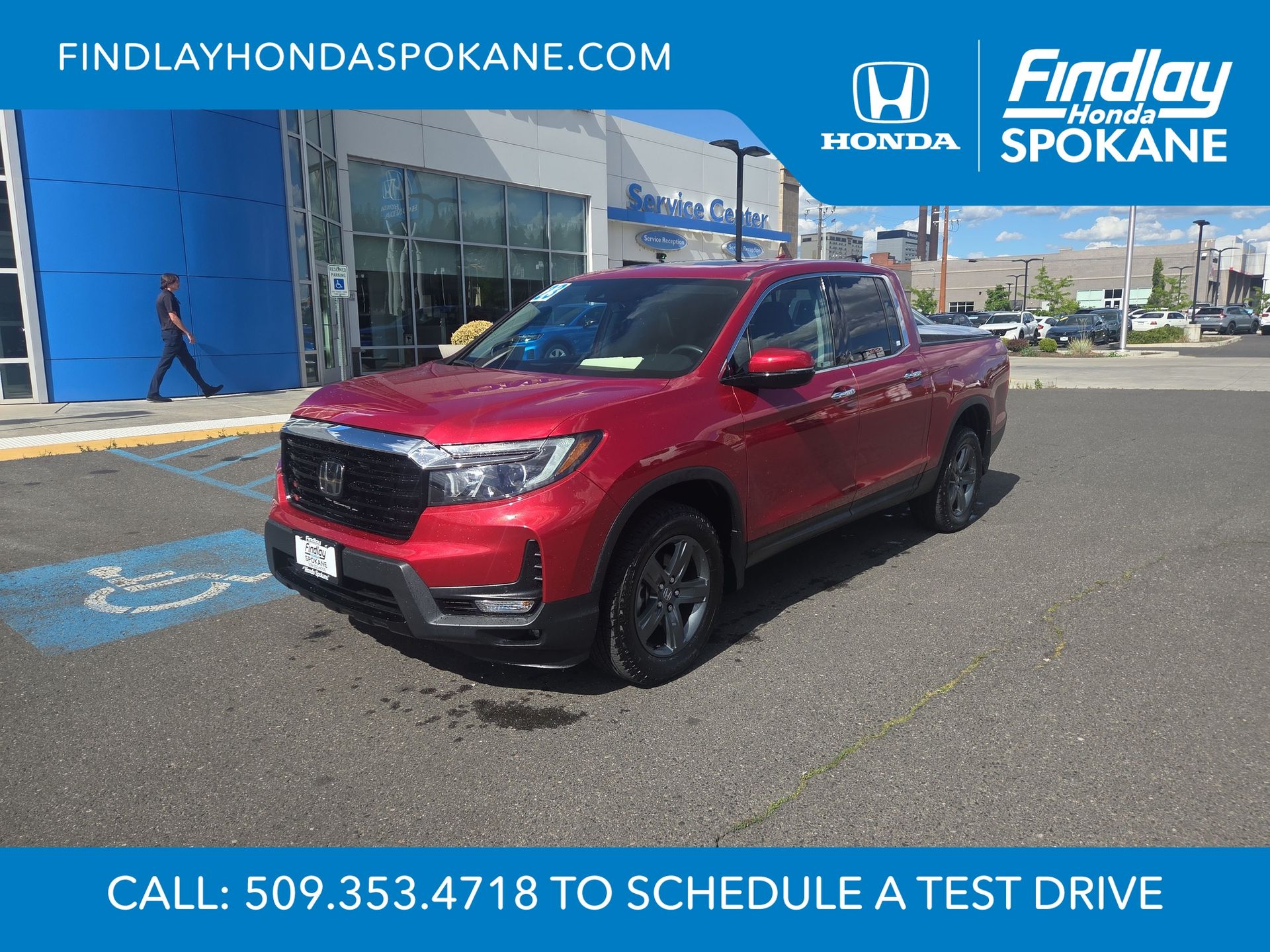 Red 2023 Honda Ridgeline Pickup Truck All-Wheel Drive 9-Speed Automatic