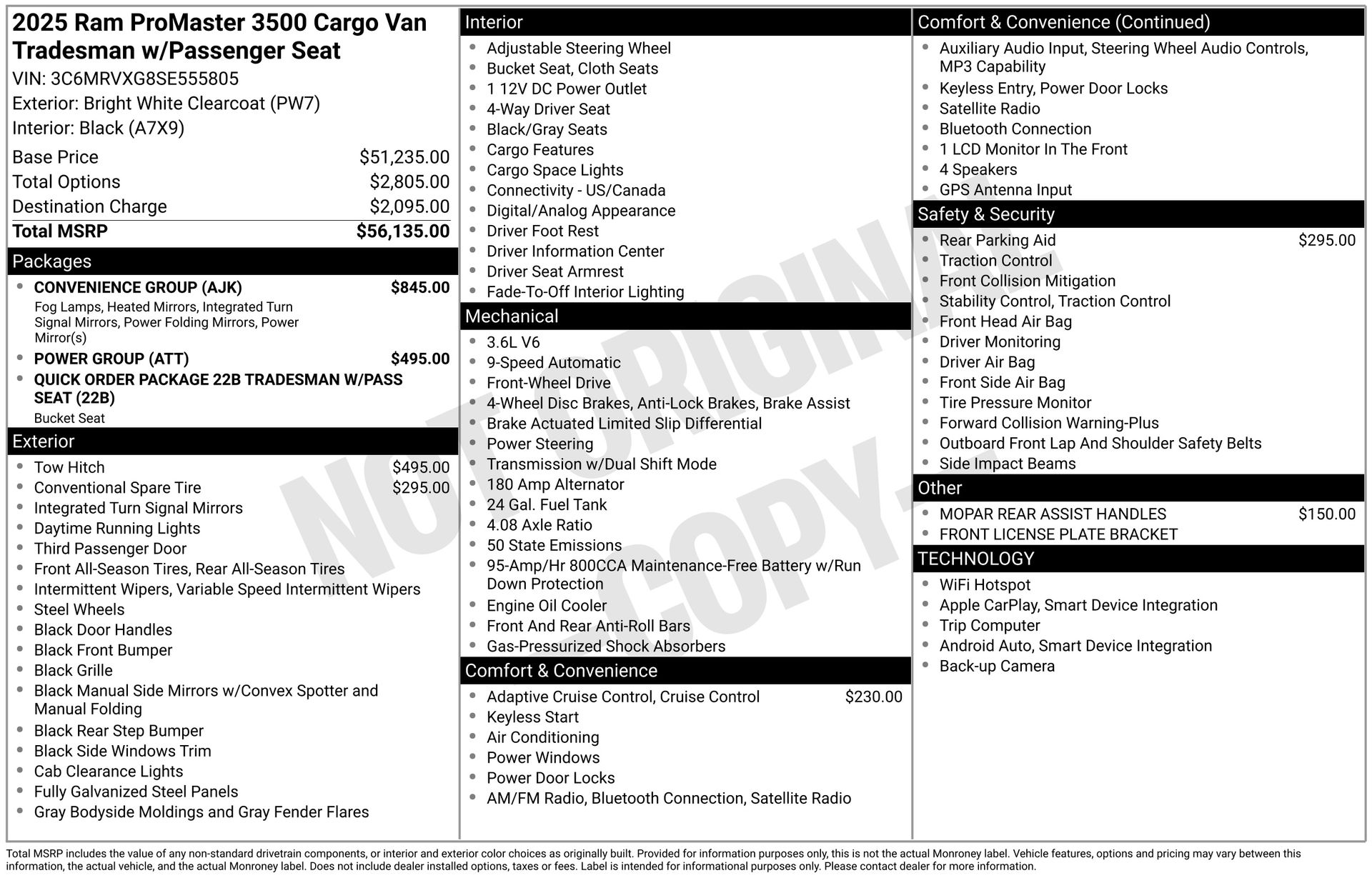 2025 RAM PROMASTER 3500 - Image 1