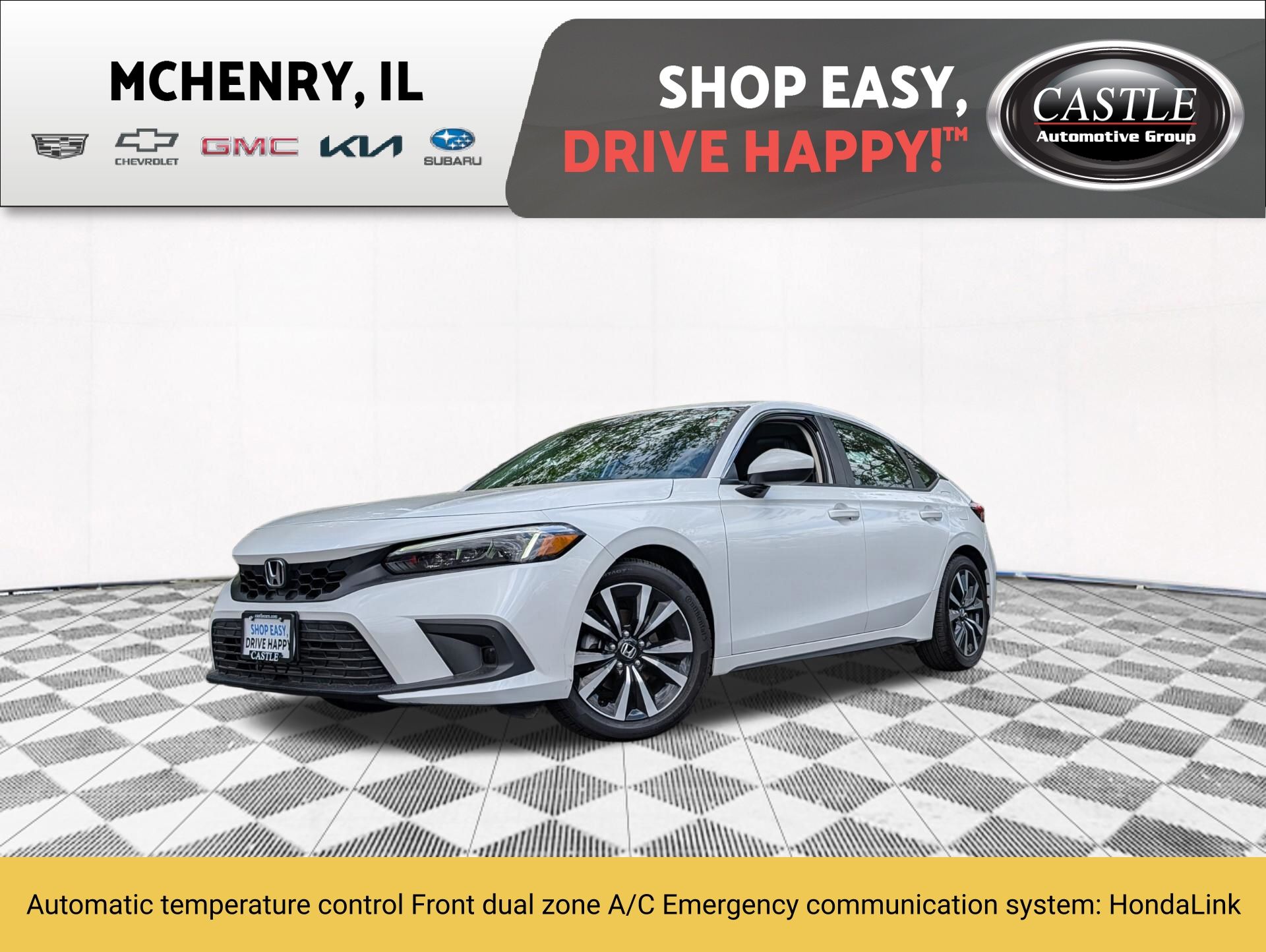 Platinum White Pearl 2023 Honda Civic Hatchback Hatchback Front-Wheel Drive Continuously Variable Transmission