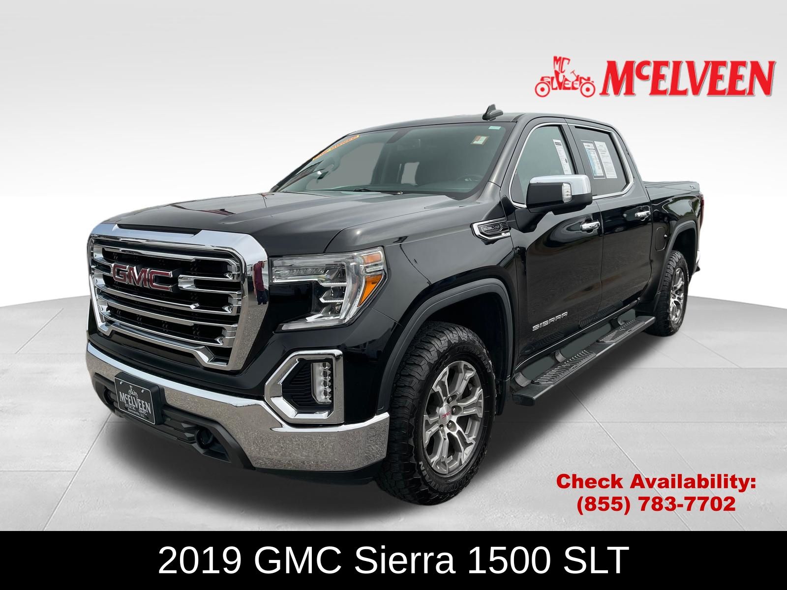 Onyx Black 2019 GMC Sierra 1500 SLT Crew Cab 4WD Pickup Truck Four-Wheel Drive 8-Speed Automatic