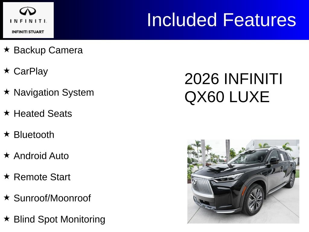 used 2026 INFINITI QX60 car, priced at $44,600
