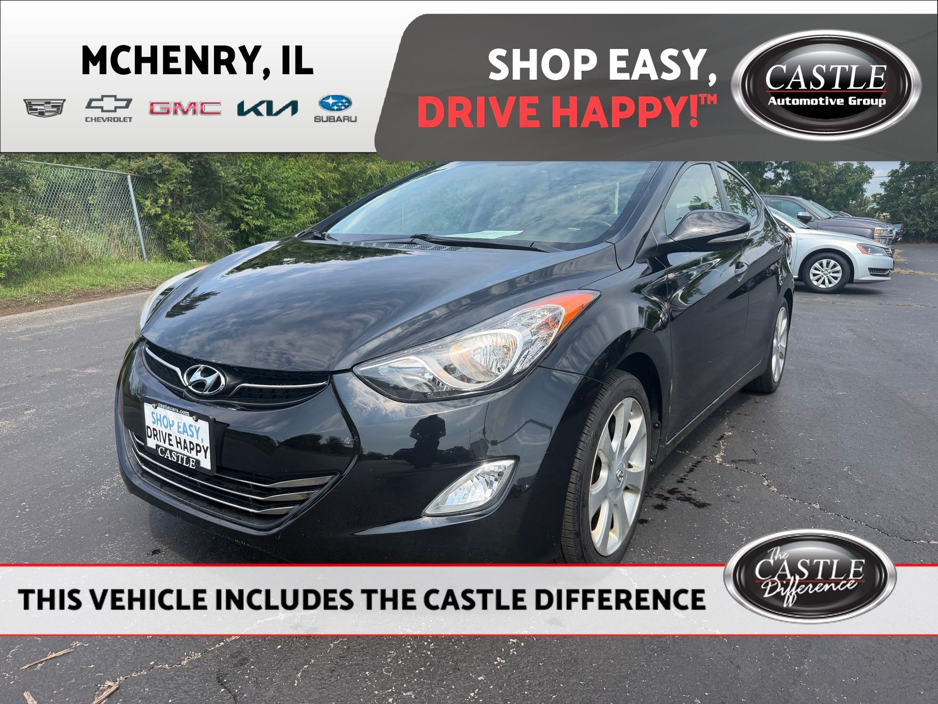 Black Noir Pearl Mica 2012 Hyundai Elantra Sedan Front-Wheel Drive 6-Speed Automatic Overdrive