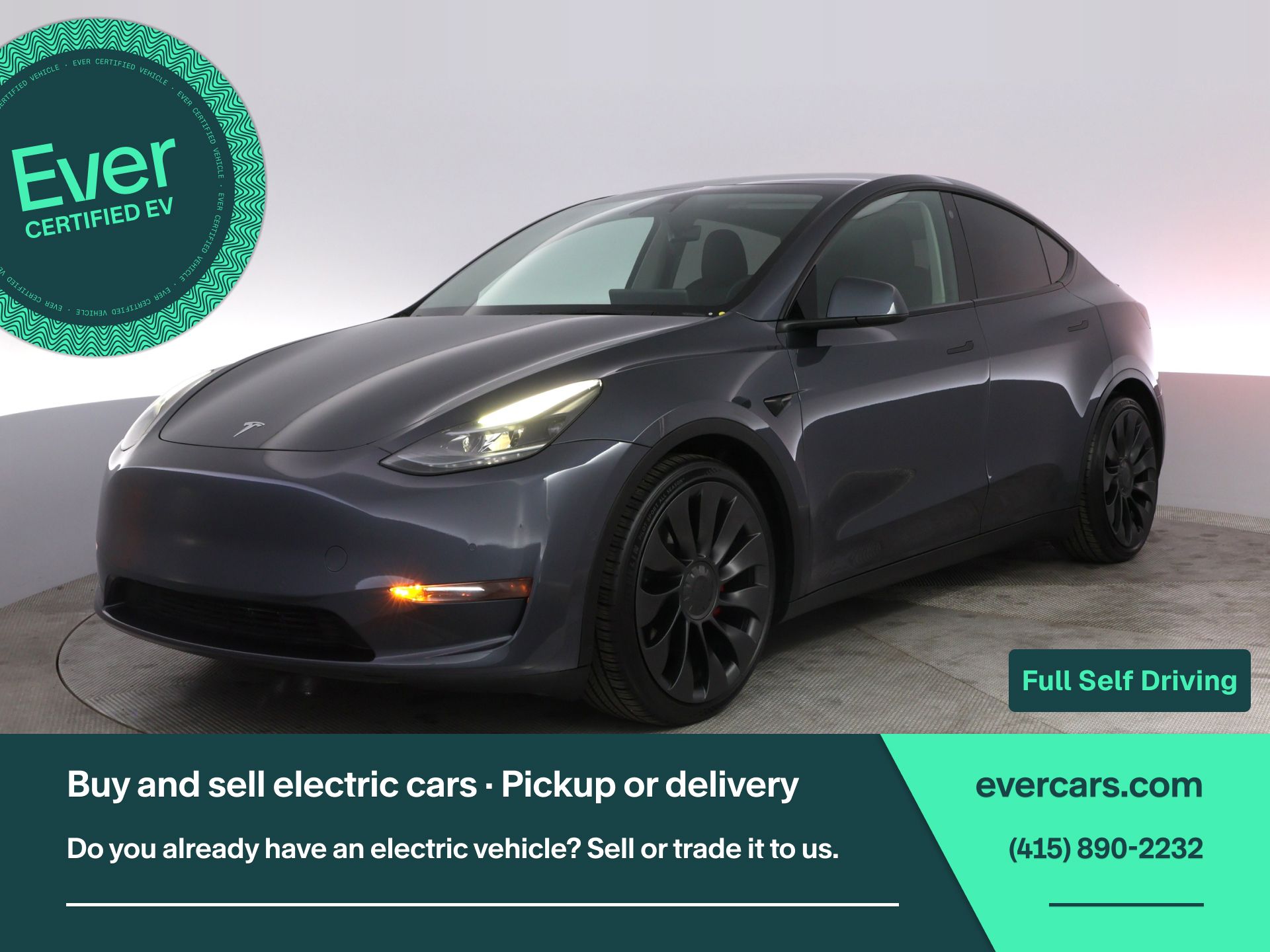 Gray 2022 Tesla Model Y Performance AWD SUV / Crossover All-Wheel Drive 1-Speed Automatic