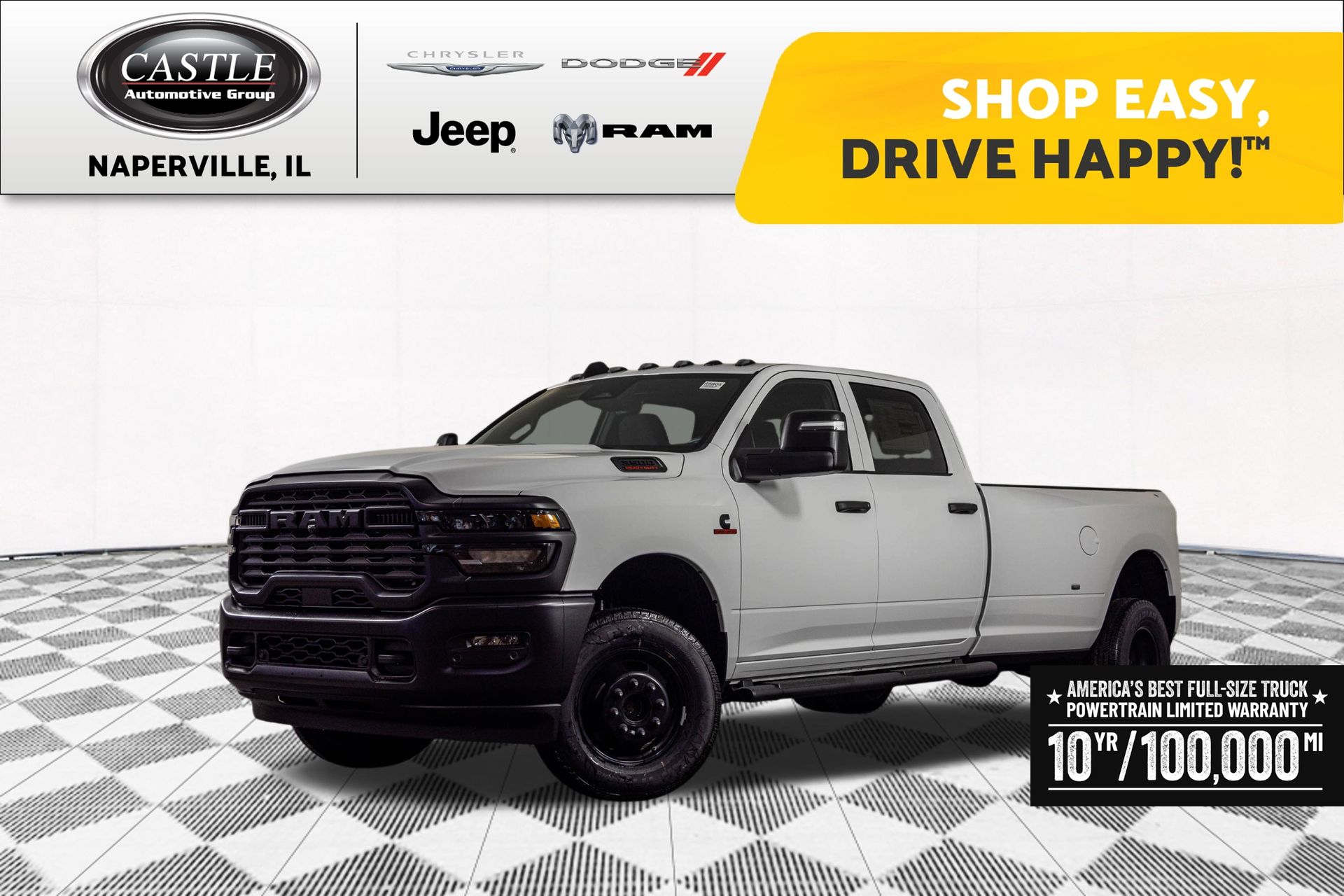 Bright White Clearcoat 2026 RAM 3500 Pickup Truck Four-Wheel Drive 8-Speed Automatic