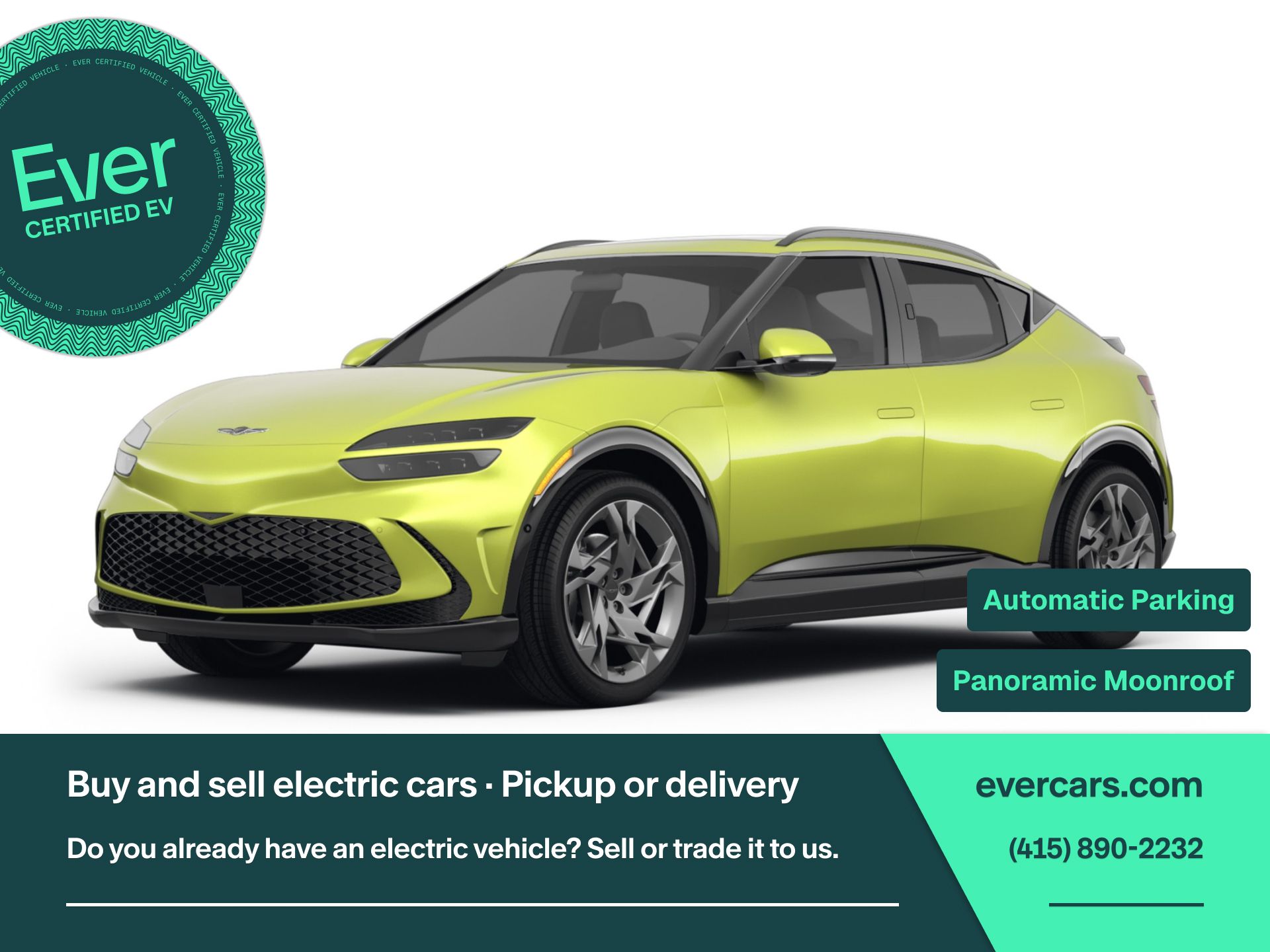 Green (Sao Paulo Lime) 2023 Genesis GV60 SUV / Crossover All-Wheel Drive 1-Speed Automatic