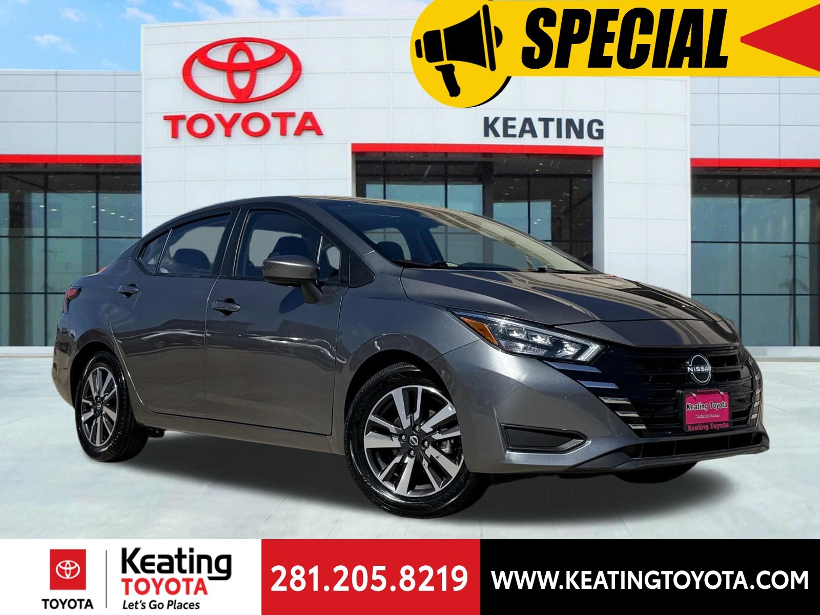 Gray (Gun Metallic) 2025 Nissan Versa SV FWD Sedan Front-Wheel Drive Continuously Variable Transmission