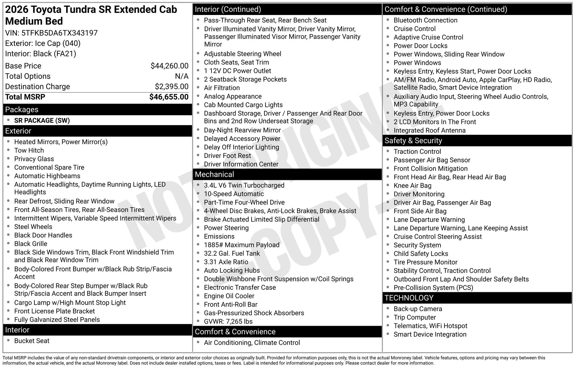  2026 Toyota Tundra Pickup Truck Four-Wheel Drive Automatic