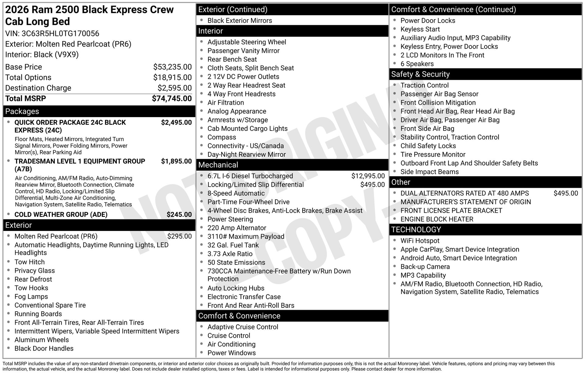 2026 RAM 2500 - Image 1