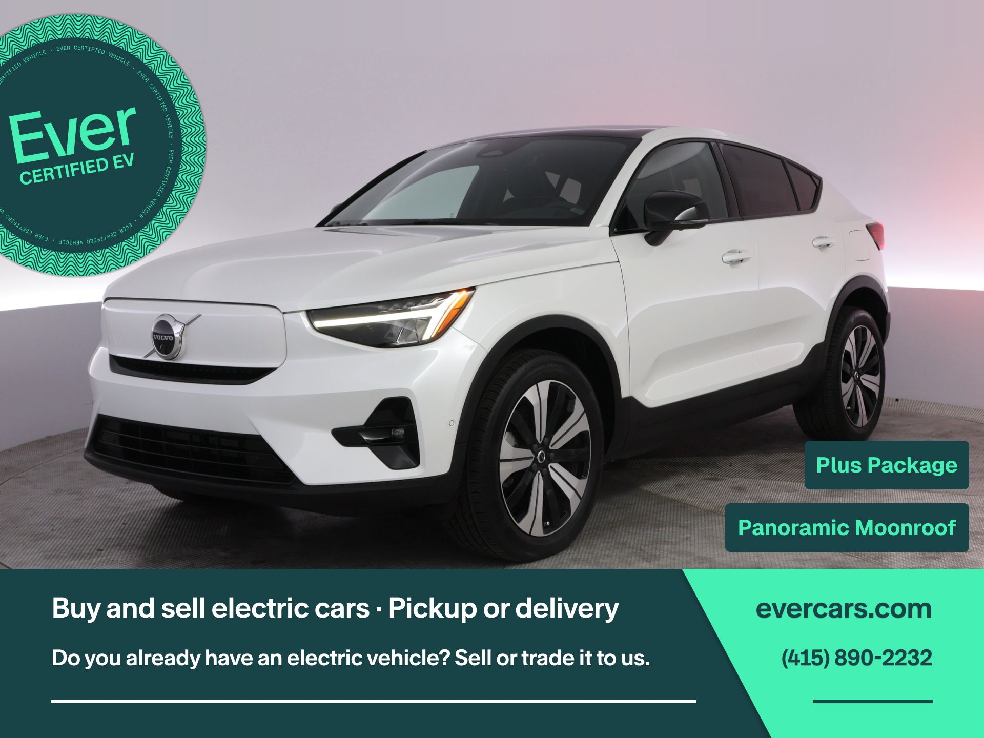 Crystal White 2023 Volvo C40 Recharge SUV / Crossover All-Wheel Drive 1-Speed Automatic