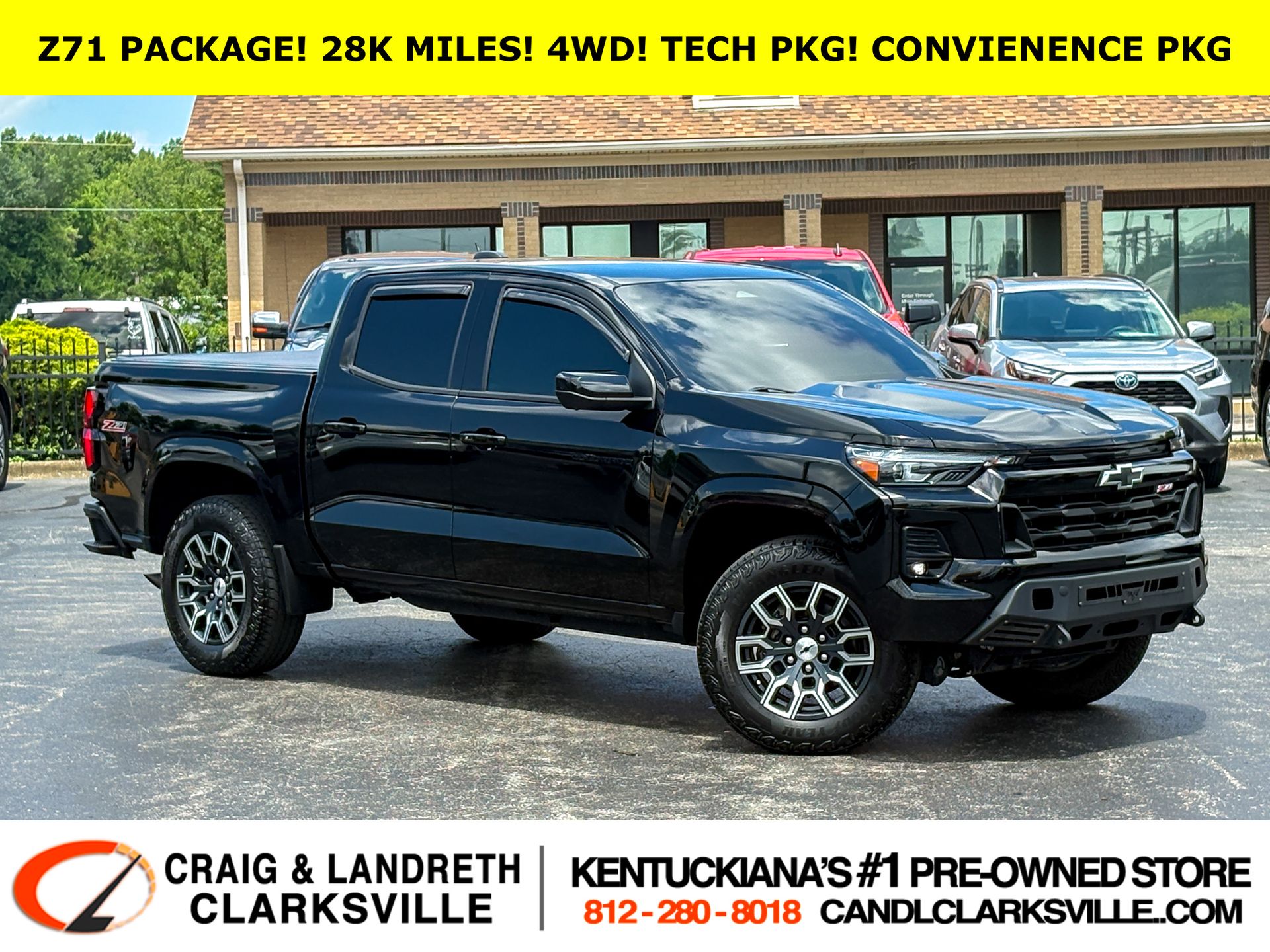 Black 2023 Chevrolet Colorado Z71 Crew Cab 4WD Pickup Truck Four-Wheel Drive 8-Speed Automatic