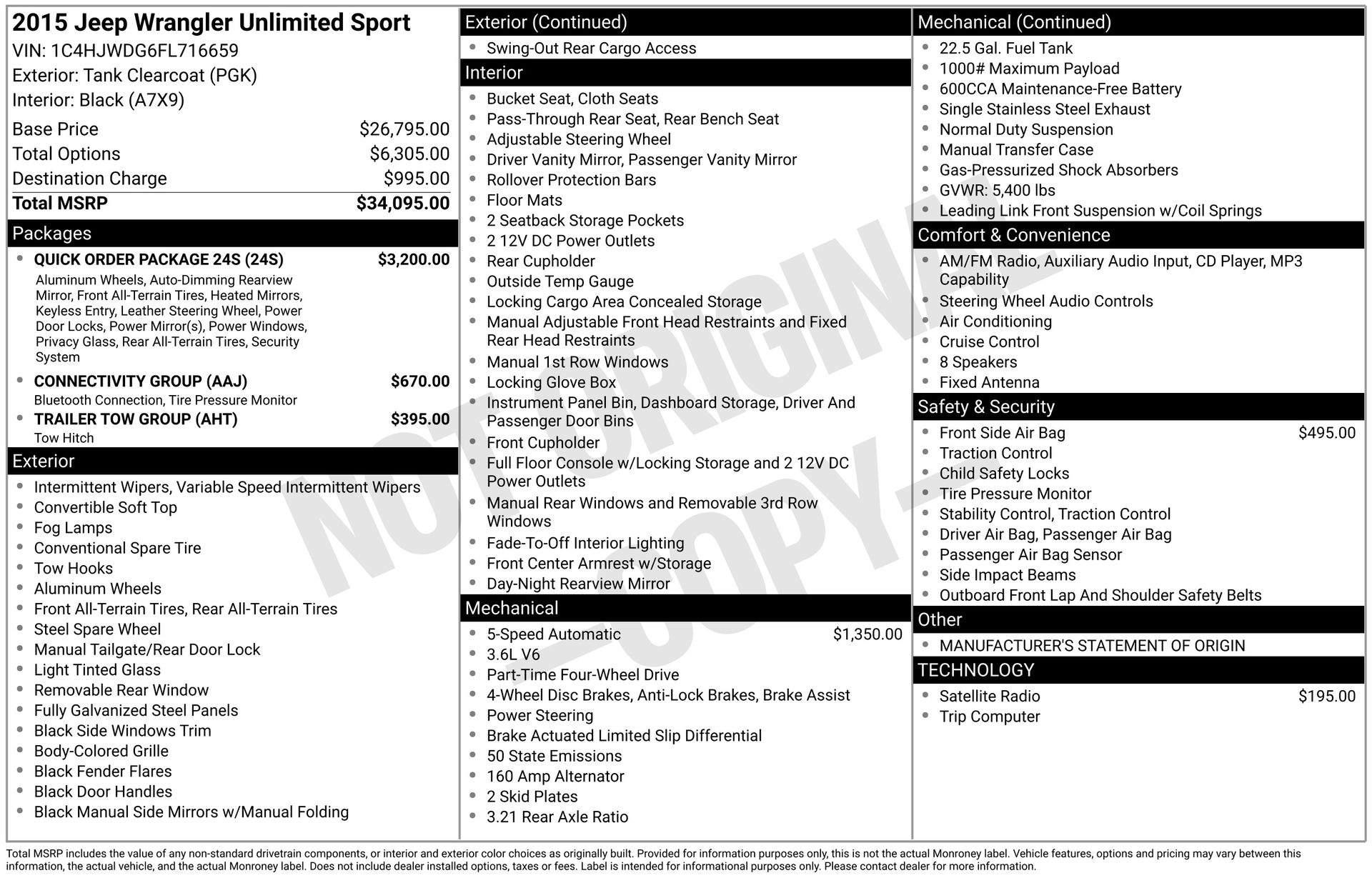 2015 JEEP WRANGLER - Image 3