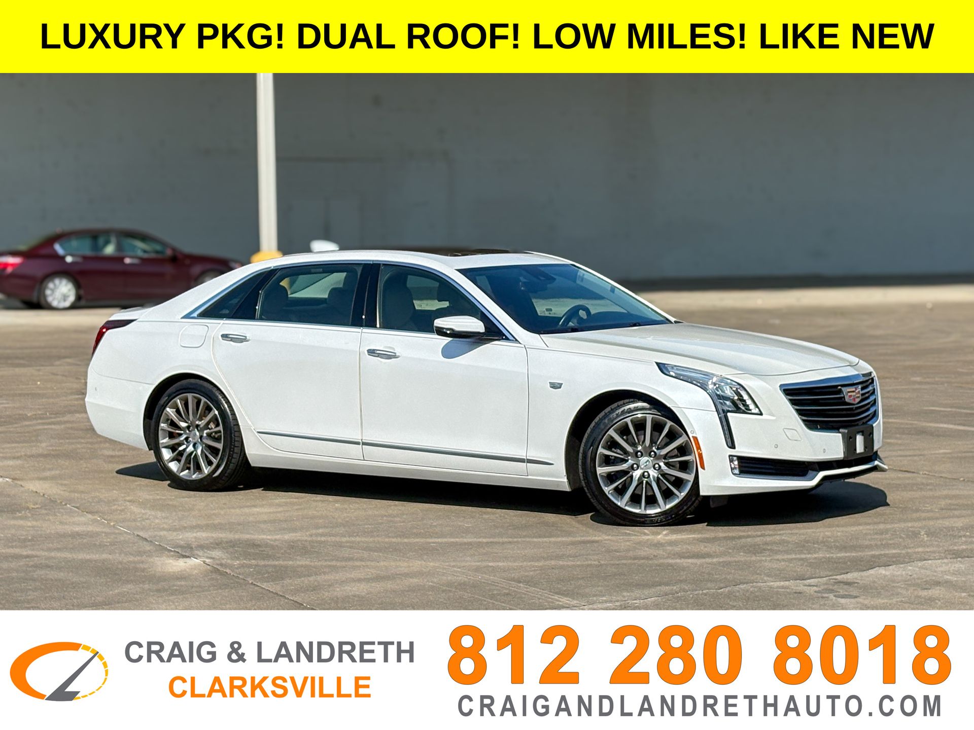 Crystal White Tricoat 2018 Cadillac CT6 Sedan All-Wheel Drive 8-Speed Automatic