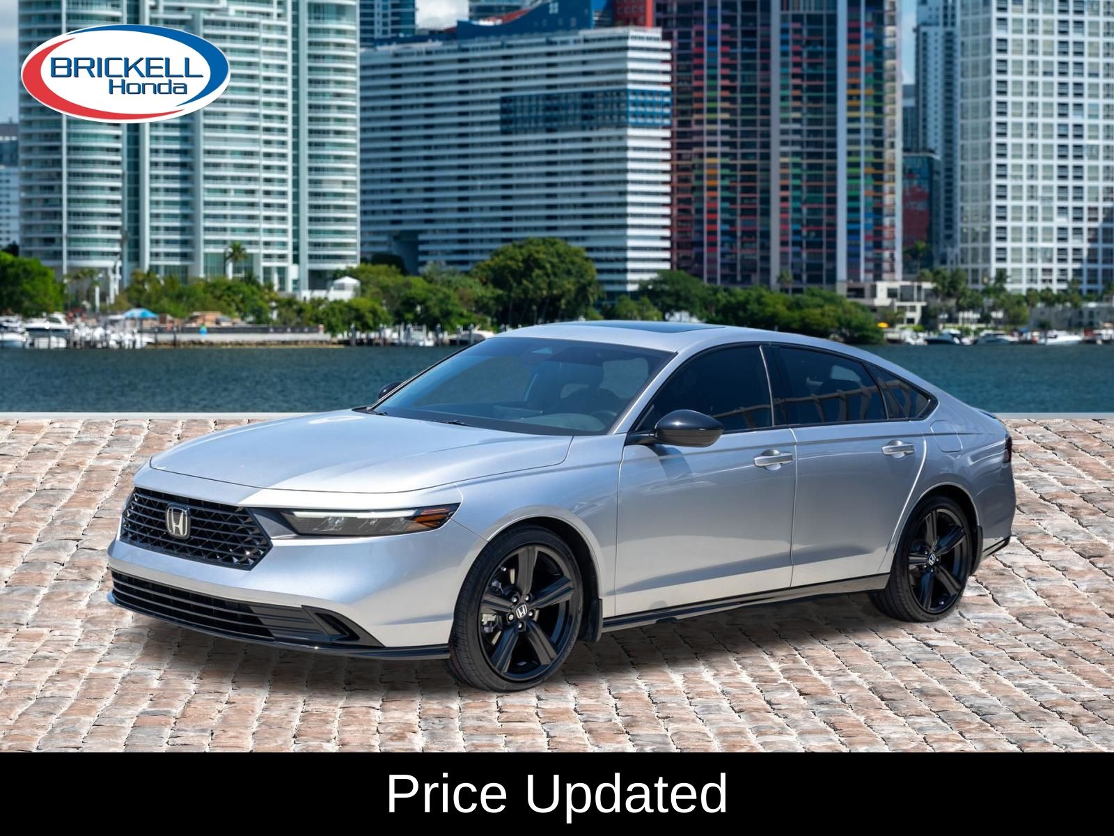 Solar Silver Metallic 2025 Honda Accord Hybrid Sedan Front-Wheel Drive Continuously Variable Transmission