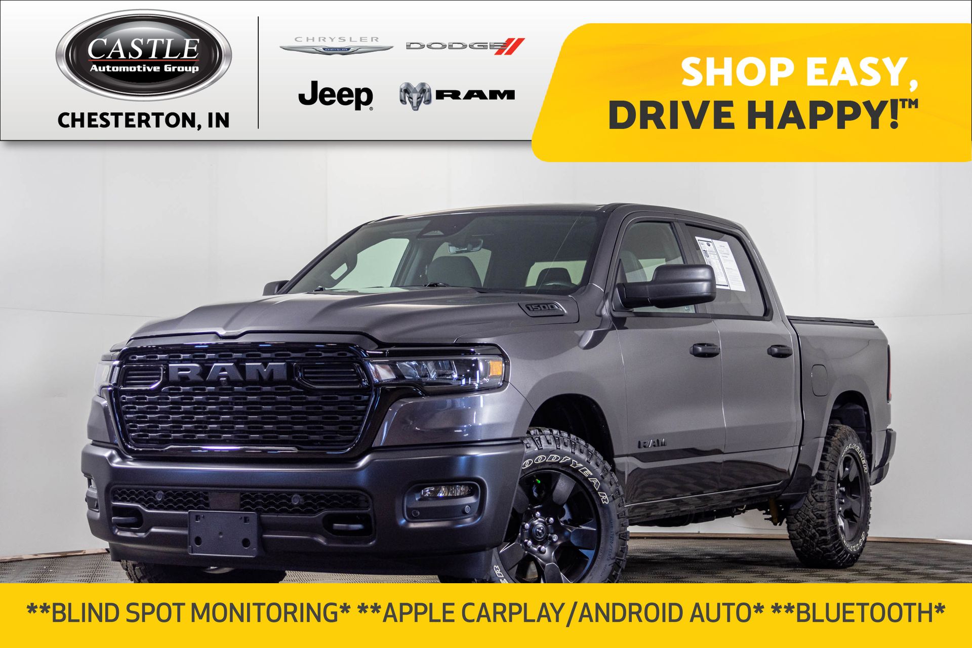 Gray (Granite Crystal Metallic Clearcoat) 2026 RAM 1500 Warlock Crew Cab 4WD Pickup Truck Four-Wheel Drive 8-Speed Automatic