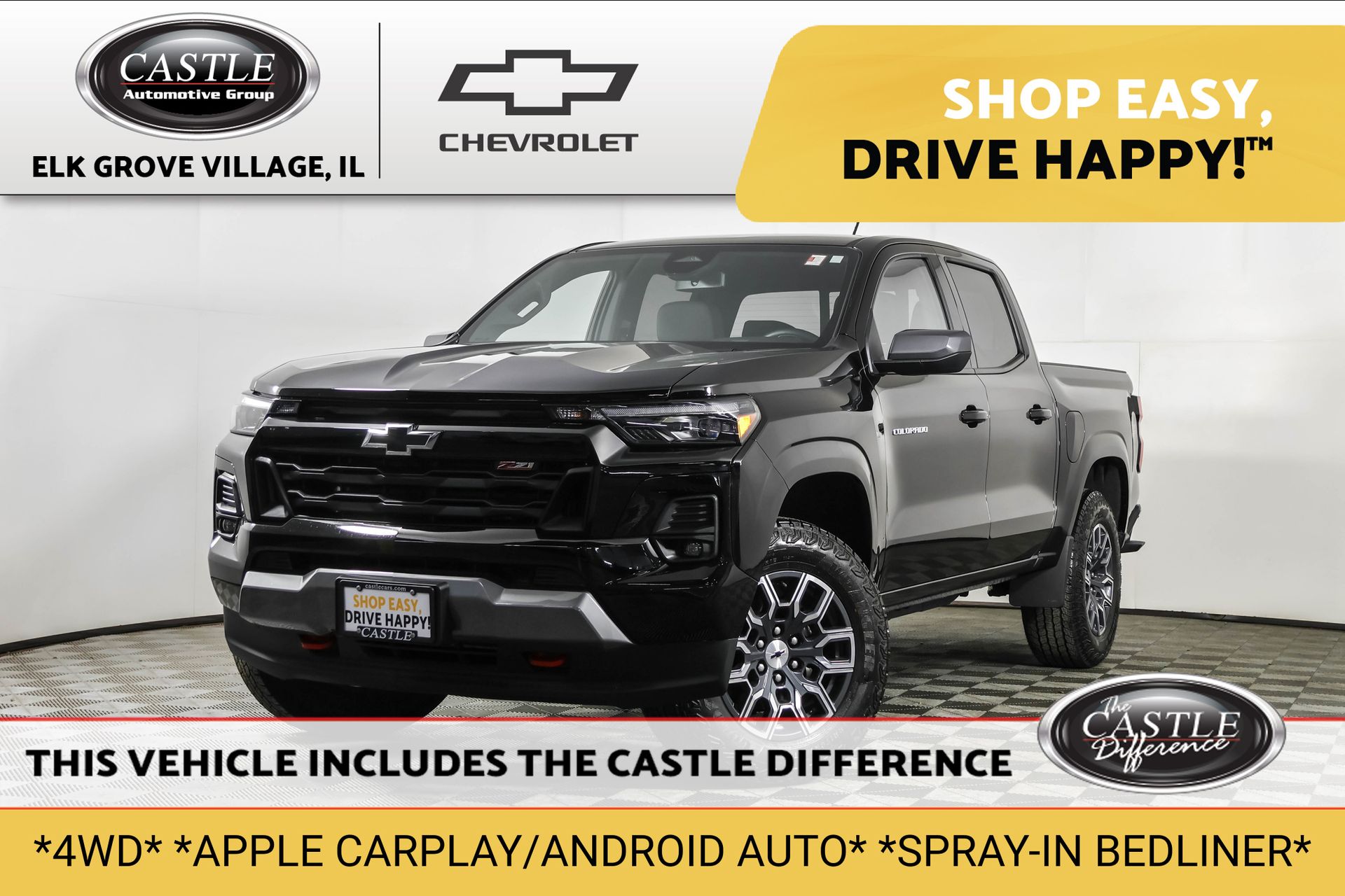 Black 2025 Chevrolet Colorado Pickup Truck Four-Wheel Drive 8-Speed Automatic