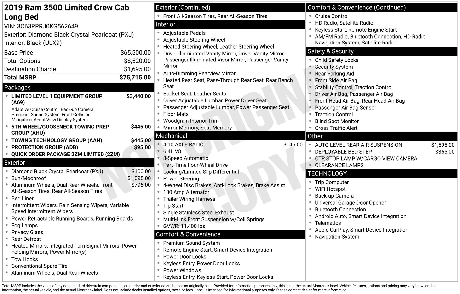 2019 Ram 3500 Limited Black at Victoria Chrysler Dodge Jeep Ram