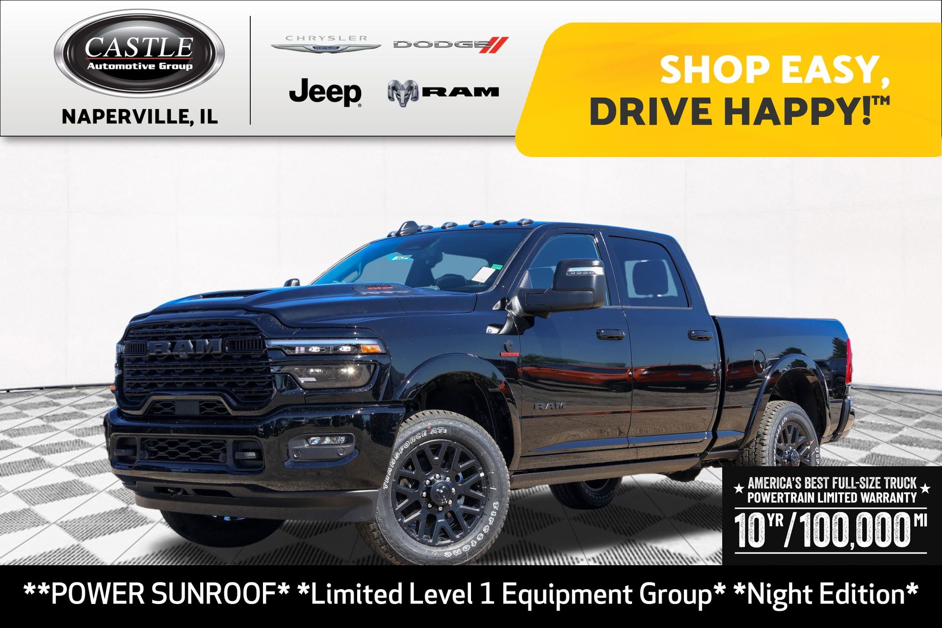 Diamond Black Crystal Pearlcoat 2026 RAM 2500 Pickup Truck Four-Wheel Drive 8-Speed Automatic