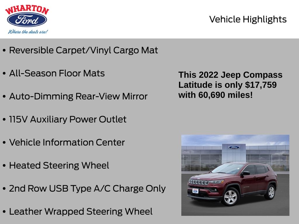 2022 Jeep Compass Latitude Red at AutoSavvy Houston Northwest