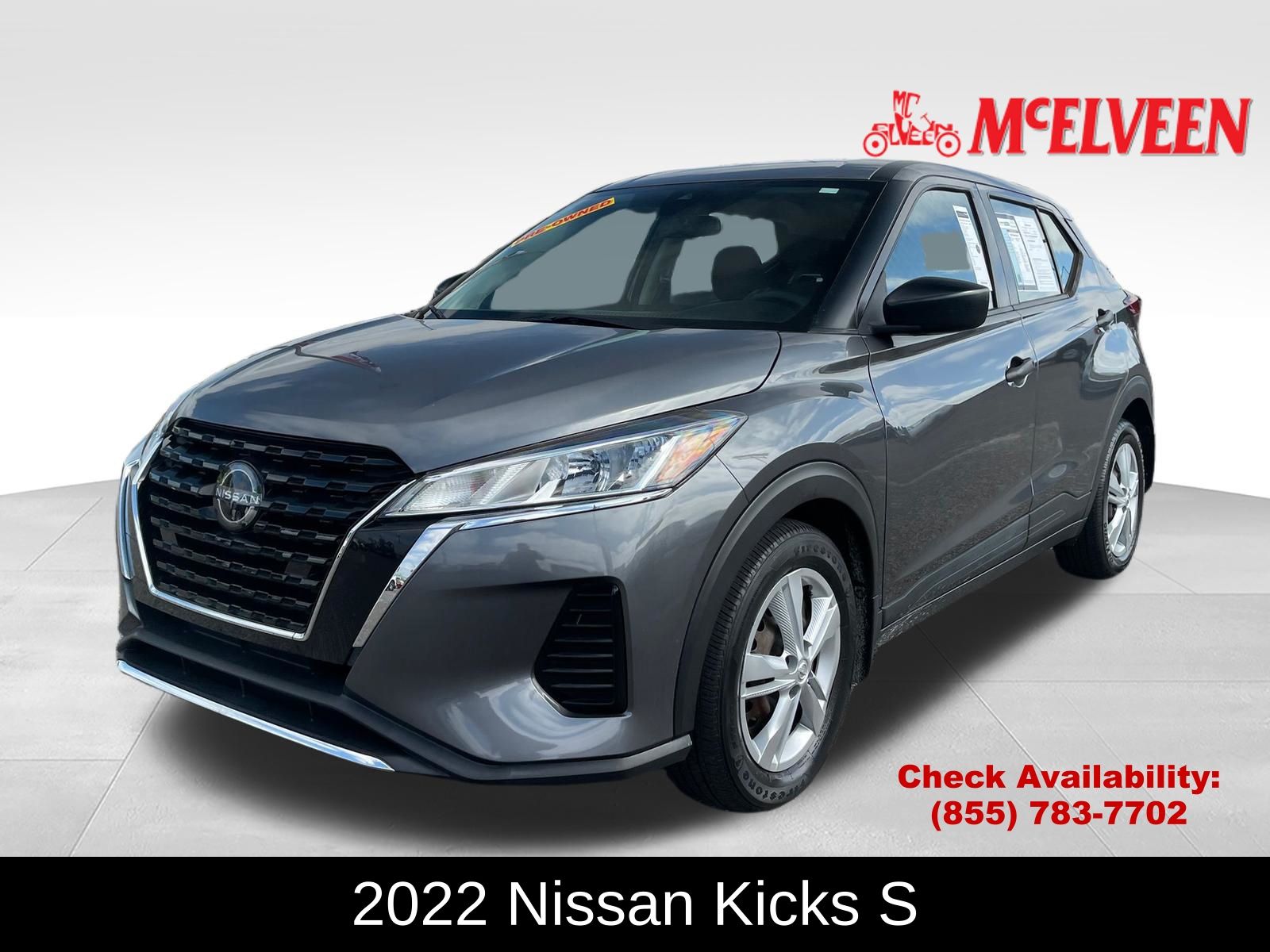 Gray (Gun Metallic) 2022 Nissan Kicks S FWD SUV / Crossover Front-Wheel Drive Continuously Variable Transmission