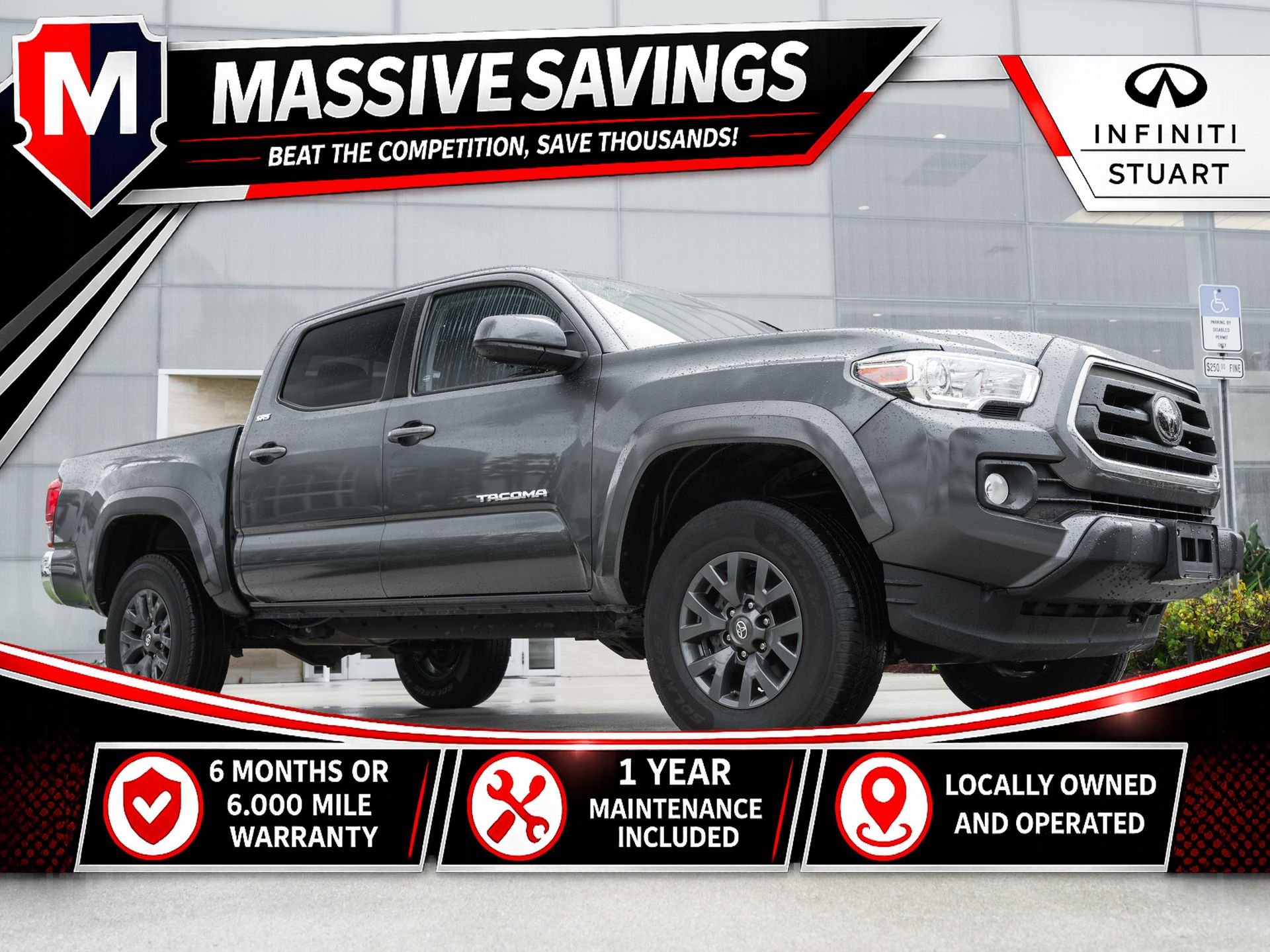 Magnetic Gray Metallic 2023 Toyota Tacoma Pickup Truck Four-Wheel Drive 6-Speed Automatic