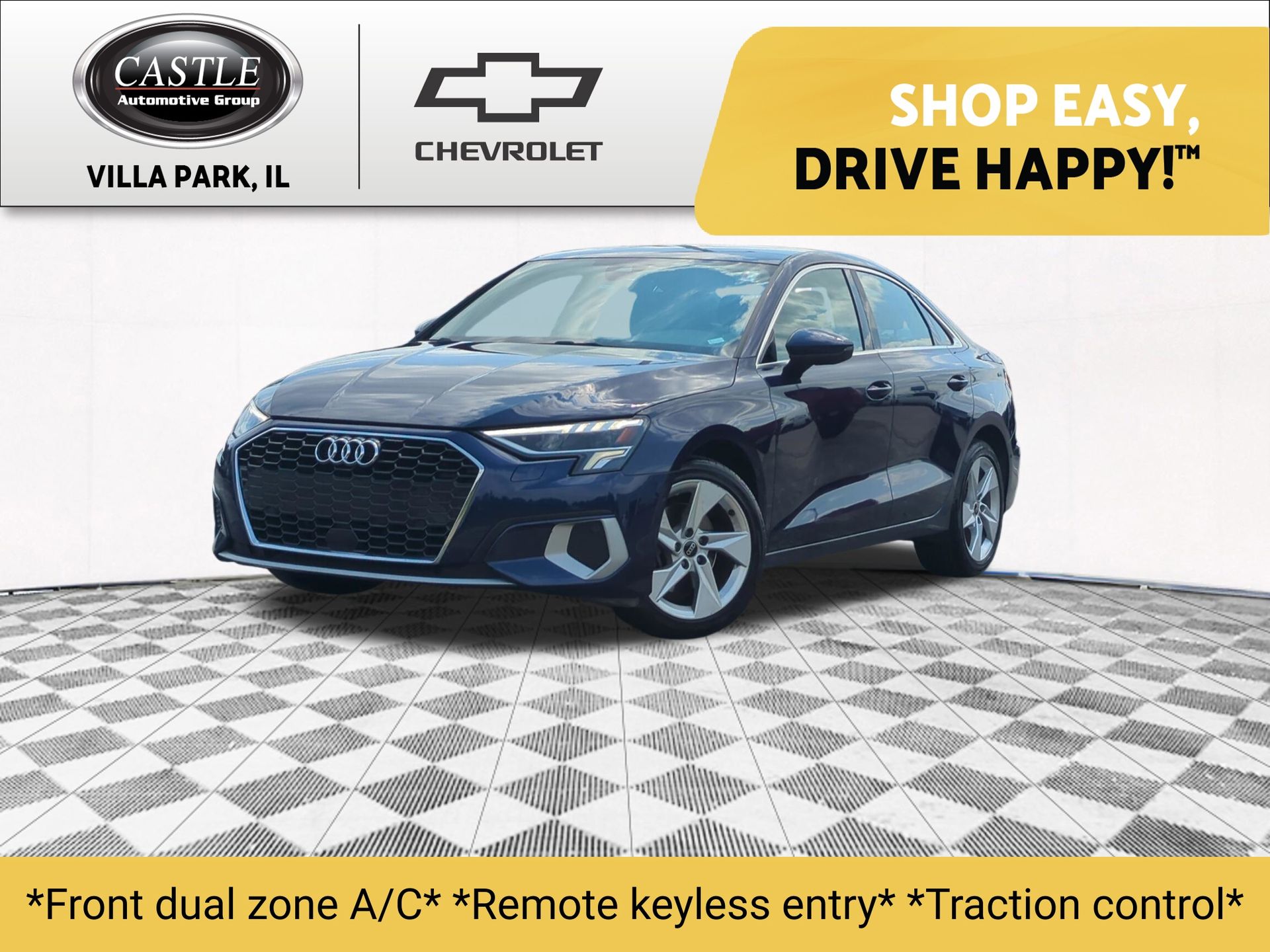 Navarra Blue Metallic 2024 Audi A3 Sedan Front-Wheel Drive 7-Speed Automatic