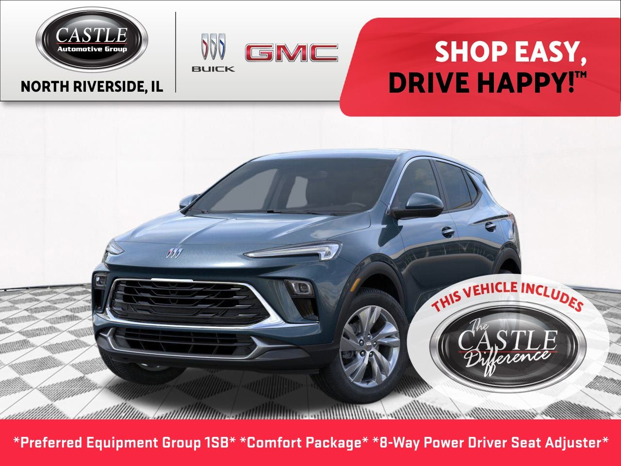 Ocean Blue Metallic 2026 Buick Encore GX SUV / Crossover Front-Wheel Drive Continuously Variable Transmission