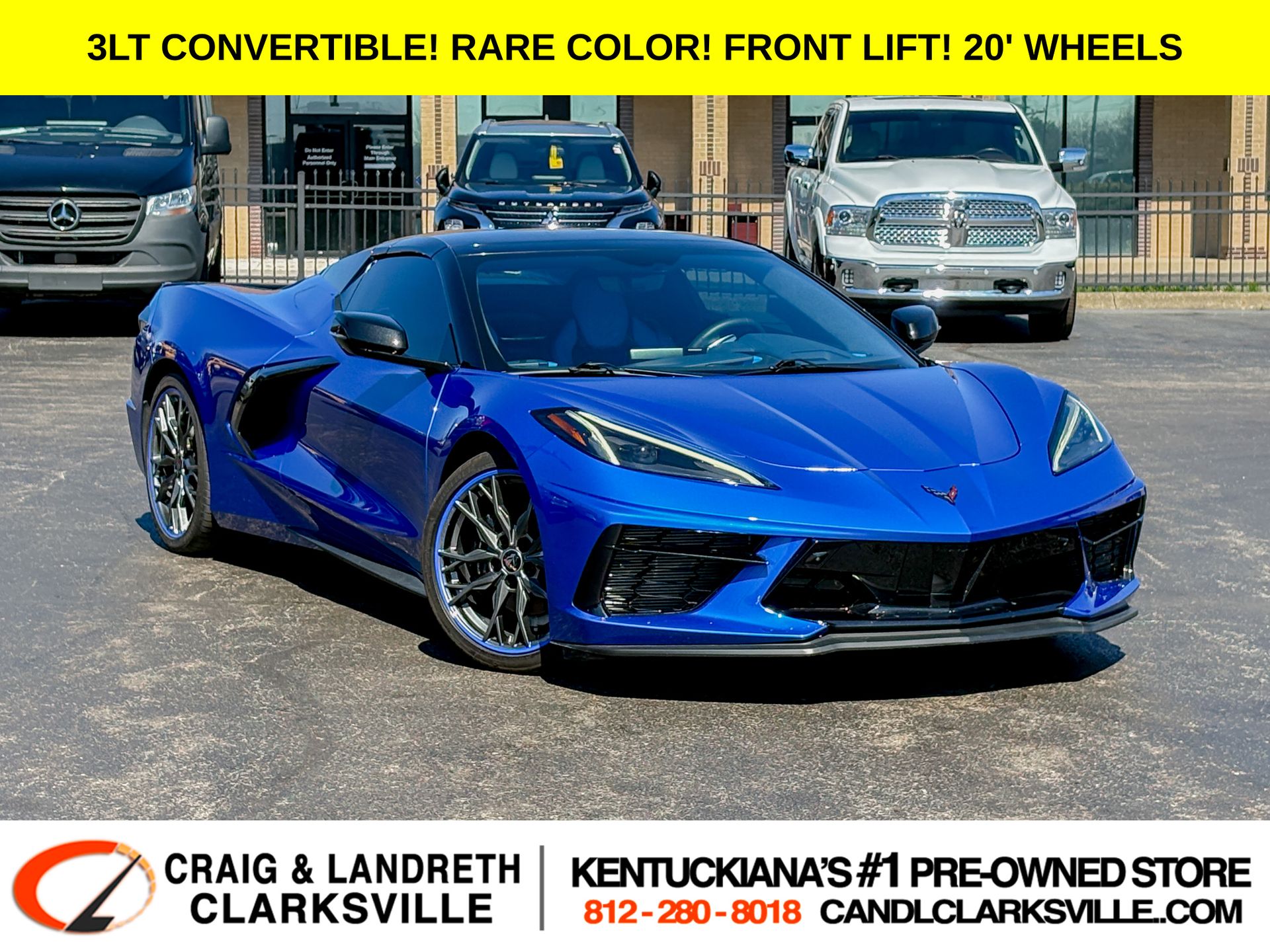 Elkhart Lake Blue Metallic 2023 Chevrolet Corvette Stingray 3LT Convertible RWD Convertible Rear-Wheel Drive 8-Speed Dual Clutch