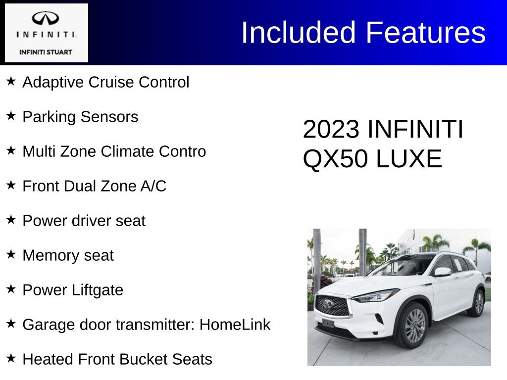 used 2023 INFINITI QX50 car, priced at $26,700