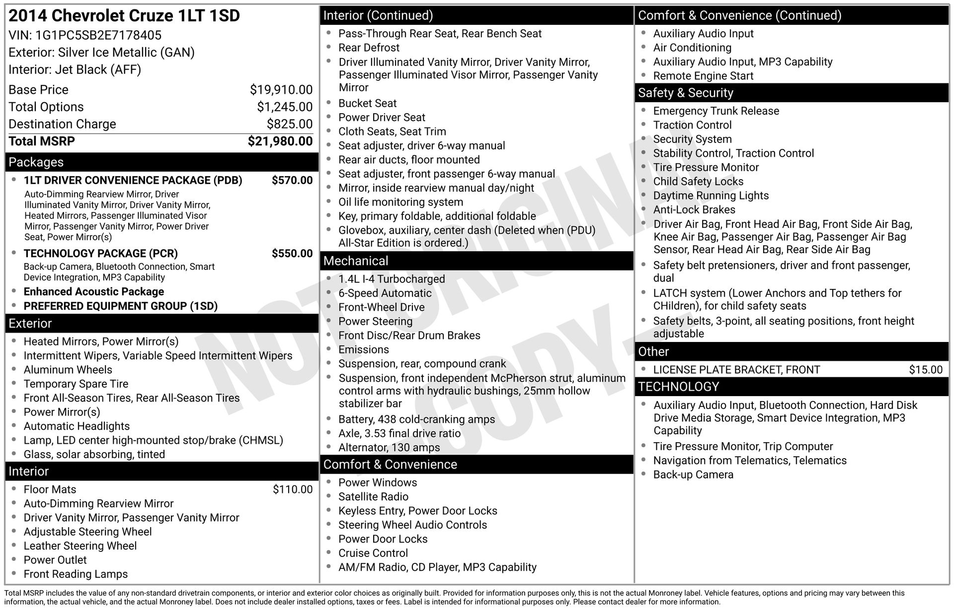 2014 Chevrolet Cruze 1LT