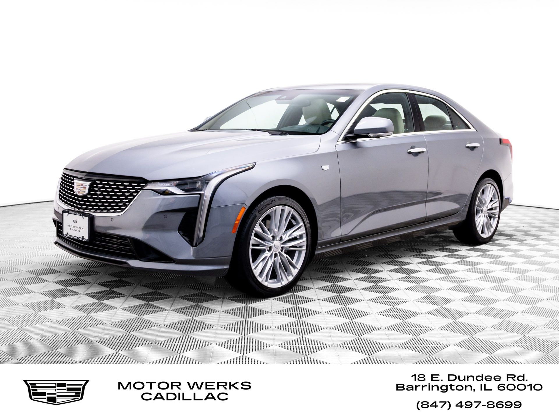 Gray (Satin Steel Metallic) 2022 Cadillac CT4 Sedan All-Wheel Drive Automatic