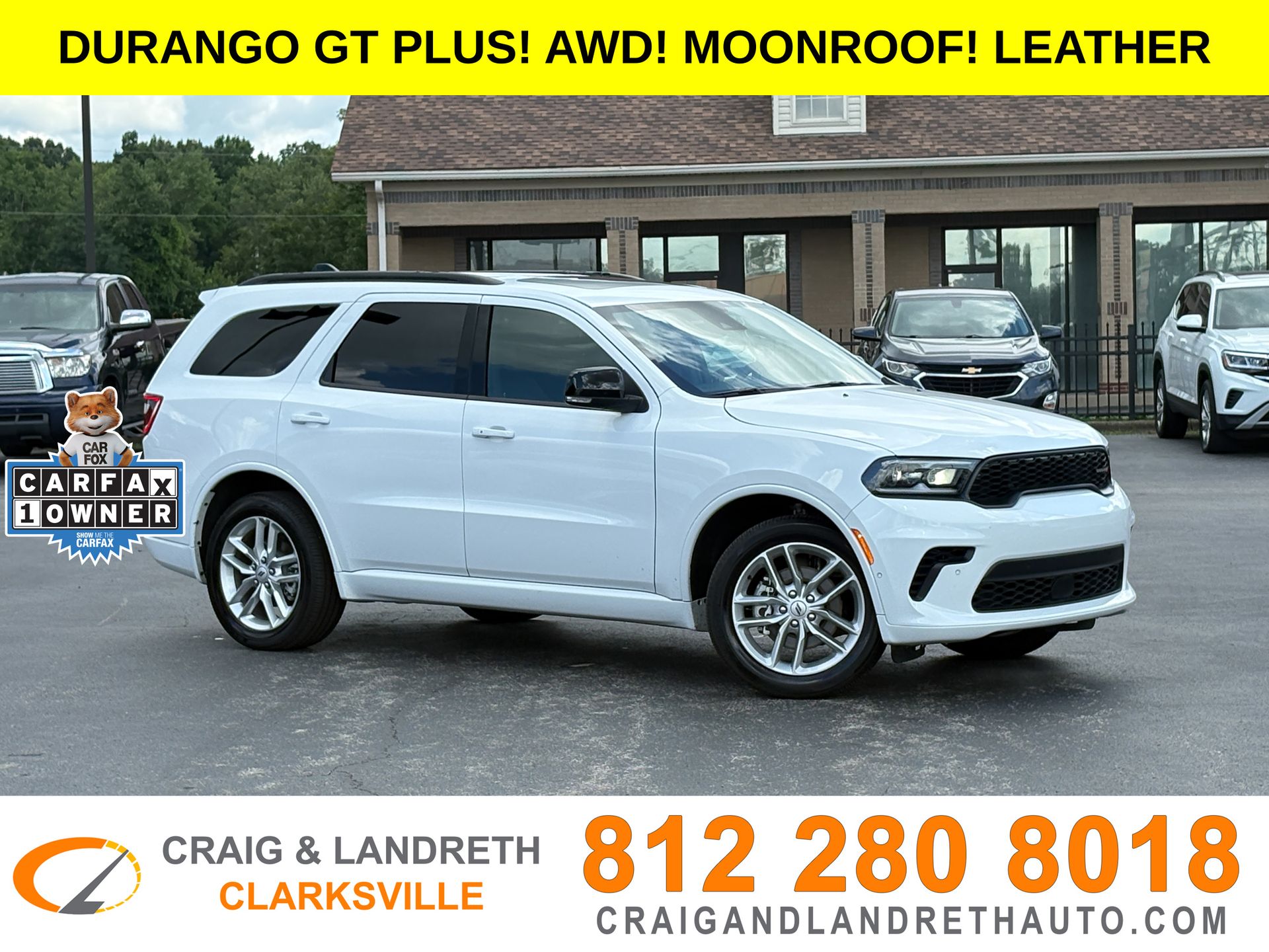 White Knuckle Clearcoat 2026 Dodge Durango SUV / Crossover All-Wheel Drive 8-Speed Automatic